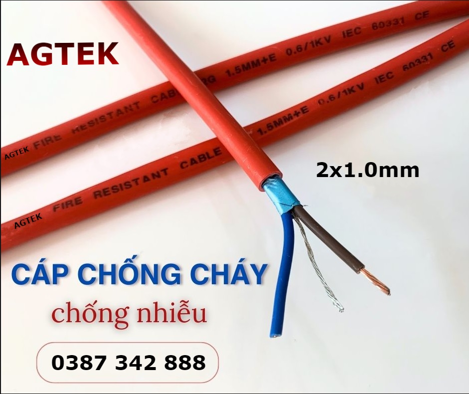 Dây cáp chống cháy chống nhiễu 2x1.0 AGTEK