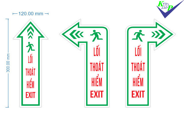 Biển báo lối thoát hiểm mũi tên thẳng