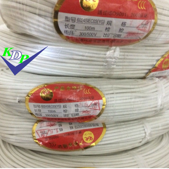 Dây điện chịu nhiệt 300°C 1.5 mm2, dây amiang chống cháy 1×1.5