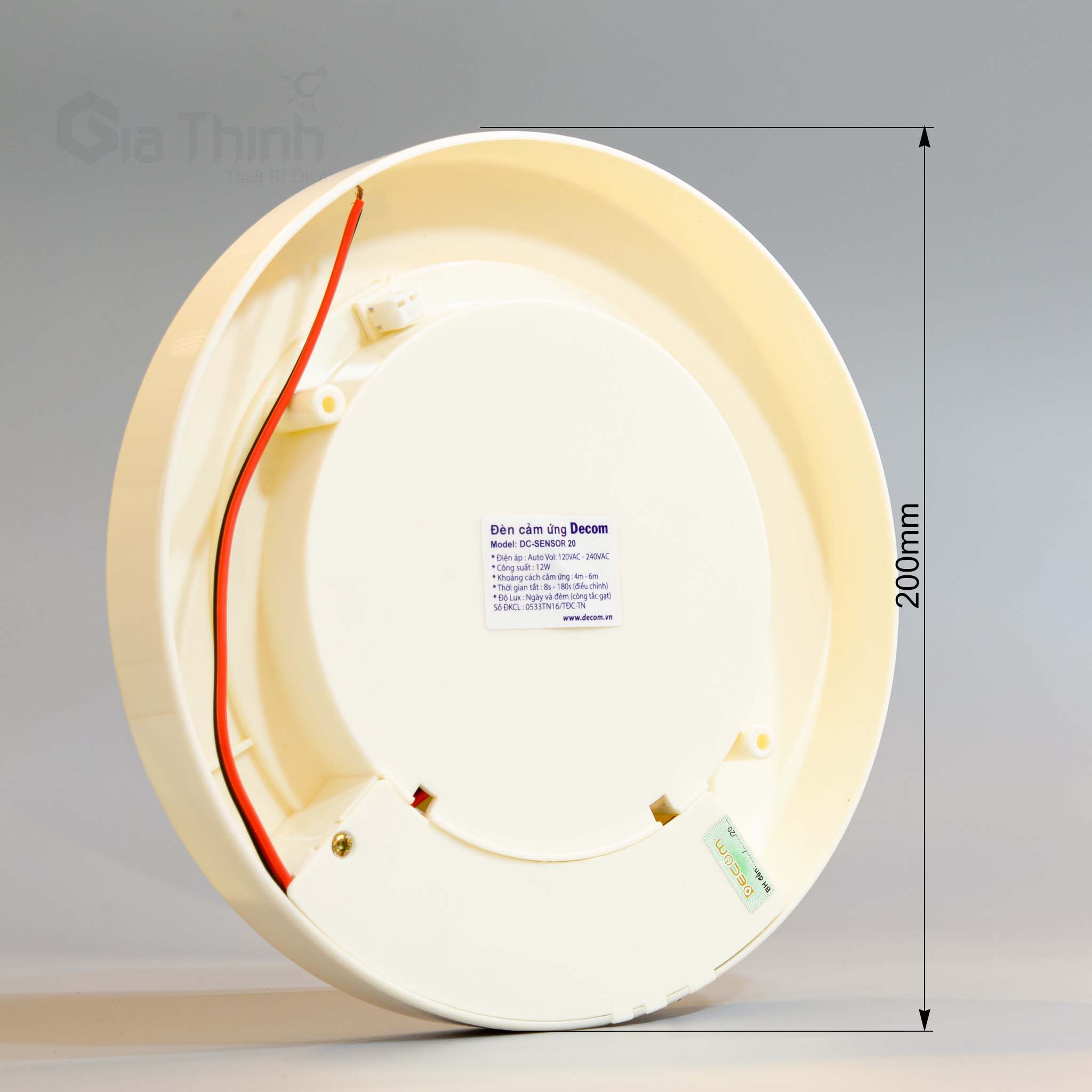 Đèn ốp trần cảm ứng DECOM 12W (Bảo hành đổi mới 12 tháng)