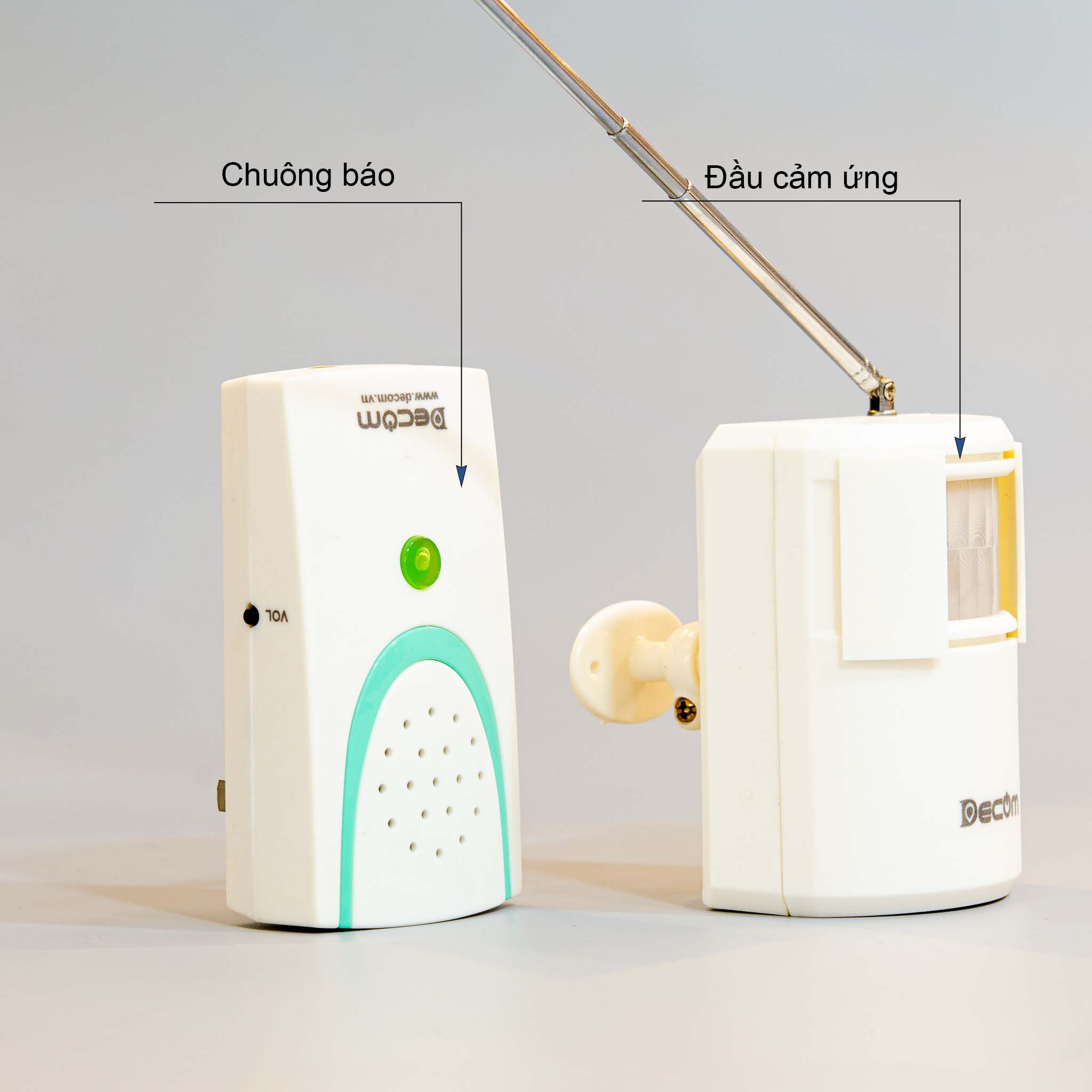 Chuông cảm ứng báo khách tiếng việt Decom - DC1006-2 (Bảo hành đổi mới 12 tháng)