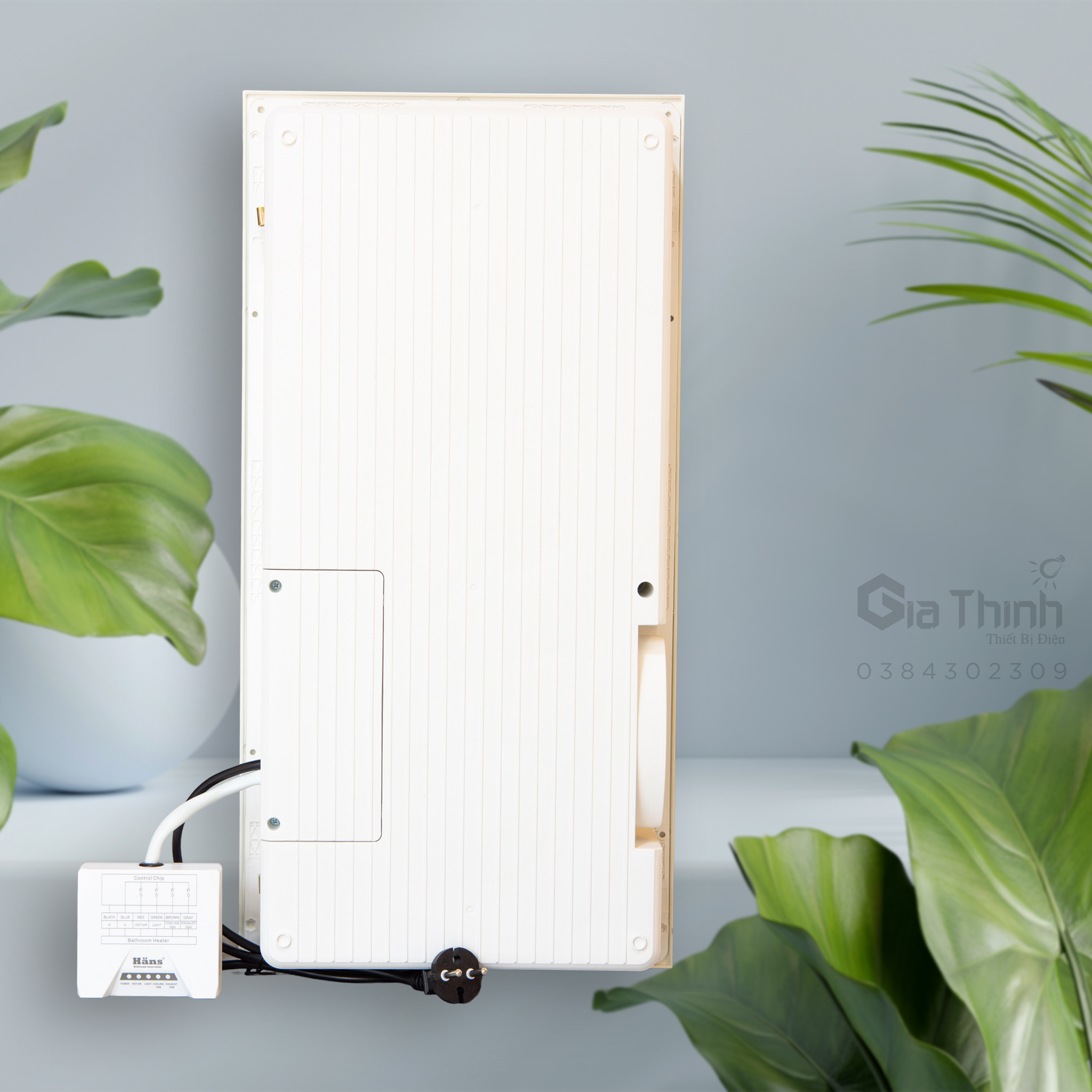 Quạt sưởi nhà tắm âm trần Hans HA2 đa năng 4 trong 1 thông gió, sưởi ấm, làm mát, chiếu sáng kích thước 30x60cm