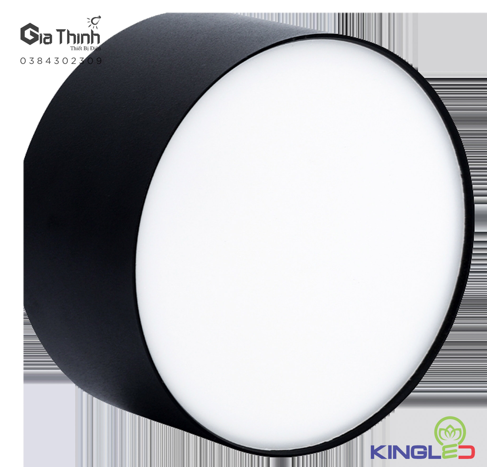 Ống bơ 12W Kingkled vỏ đen ánh sáng vàng tán quang (BH24T)