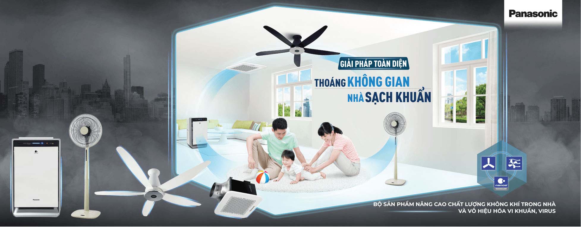 Quạt trần 5 cánh panasonic F-60XDN màu đen (bảo hành sửa chữa 12T)