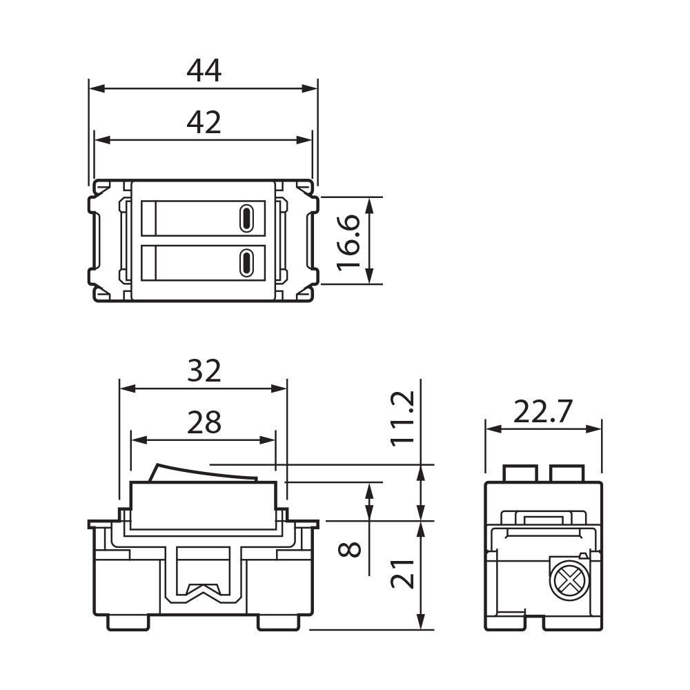 Hạt công tắc đôi panasonic nhỏ