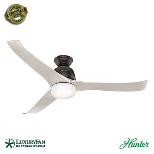 Quạt trần 3 cánh Hunter Harmony động cơ AC 86W sải cánh 137cm  (Bảo hành phụ kiện (bộ tay khiển, cánh, bản led) 12 tháng, bảo hành động cơ 5 năm)