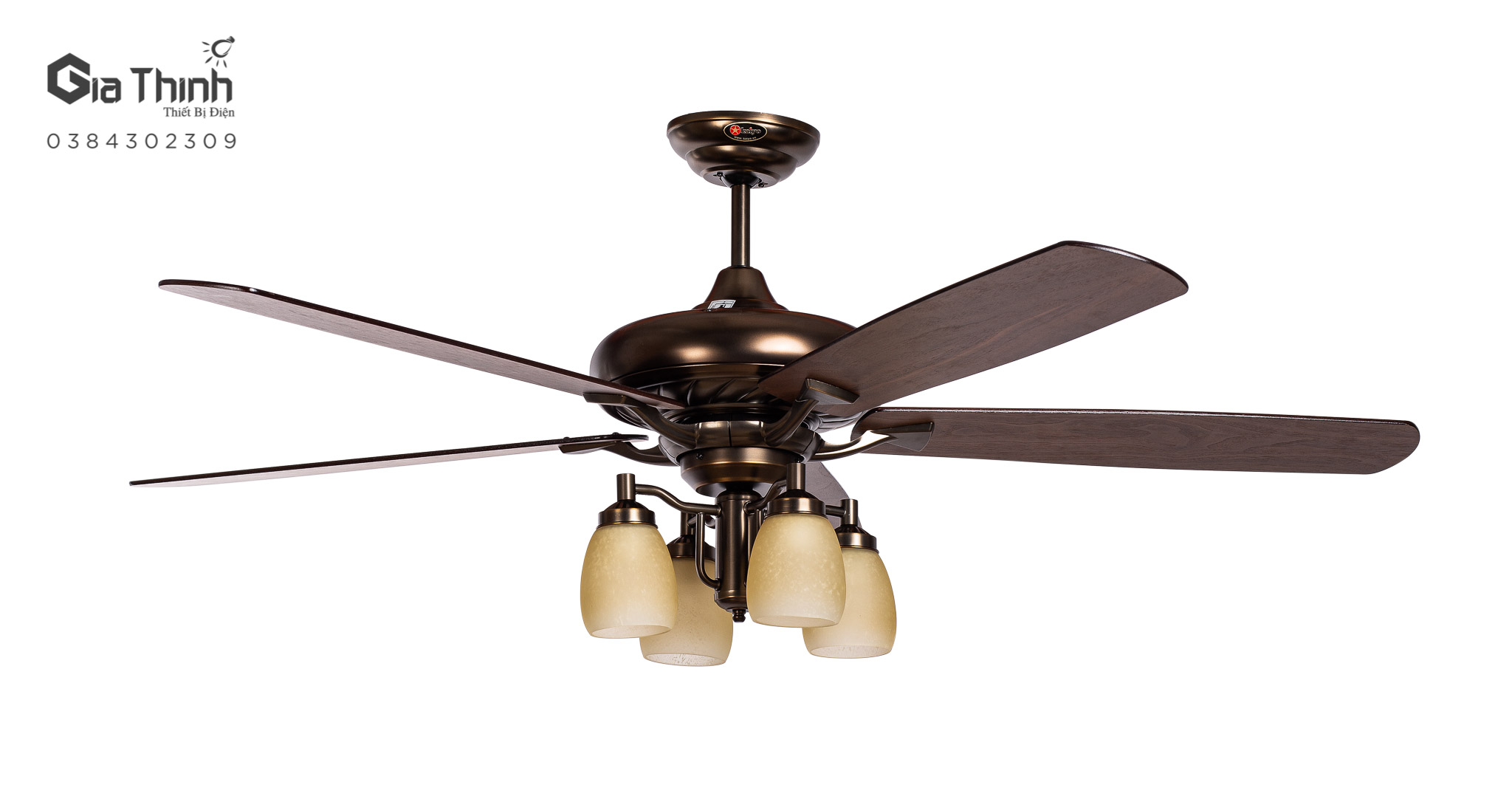 Quạt trần Nhật 5 cánh Kaiyokukan Yoko 020 động cơ DC 52W sải cánh 152cm (Bảo hành sửa chữa tại nhà 24 tháng)