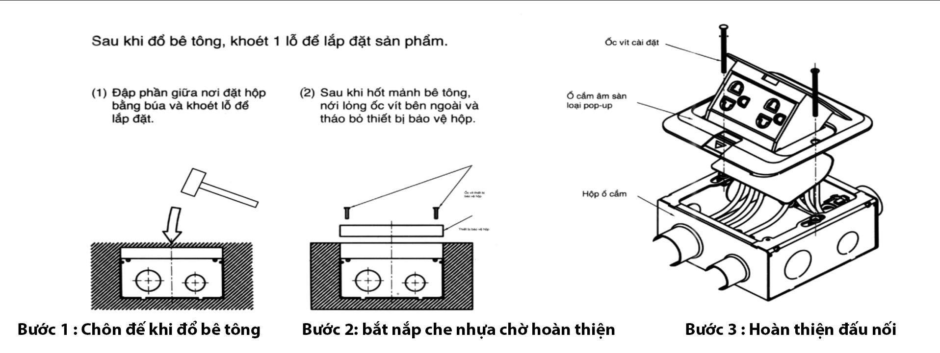 Bộ âm sàn ổ cắm 6 chấu giảm tốc DoBo