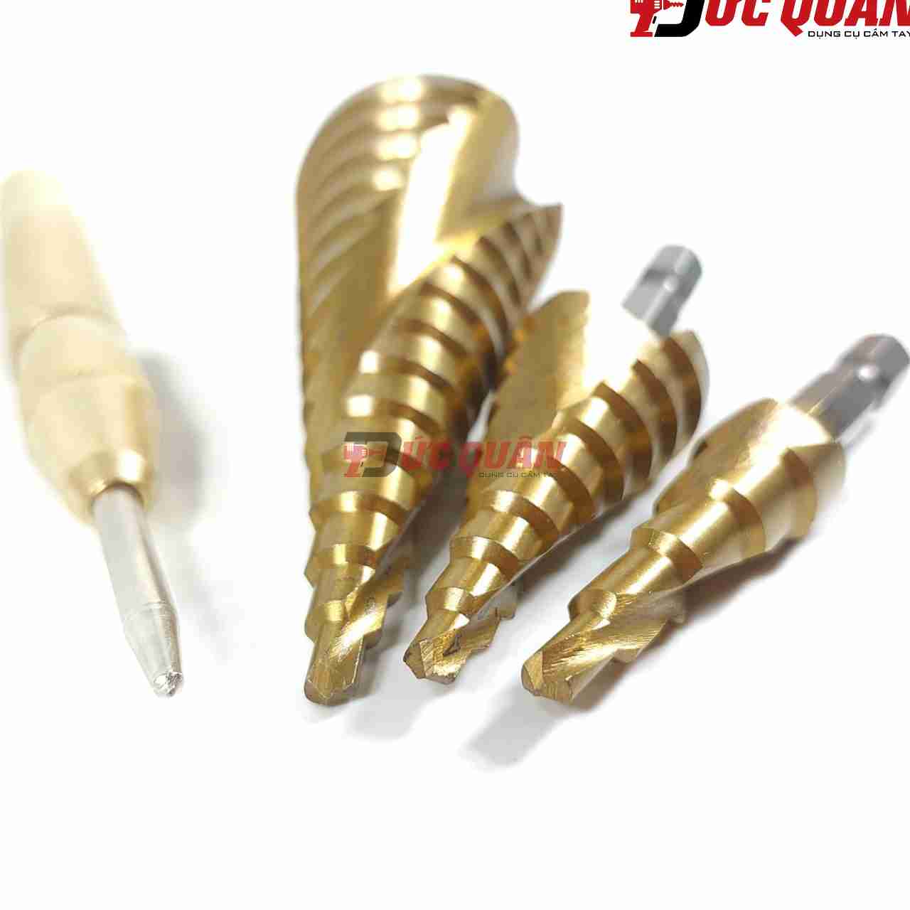 Bộ 3 mũi khoan tháp phủ titan + bung tu lấy dấu 5in DQ22