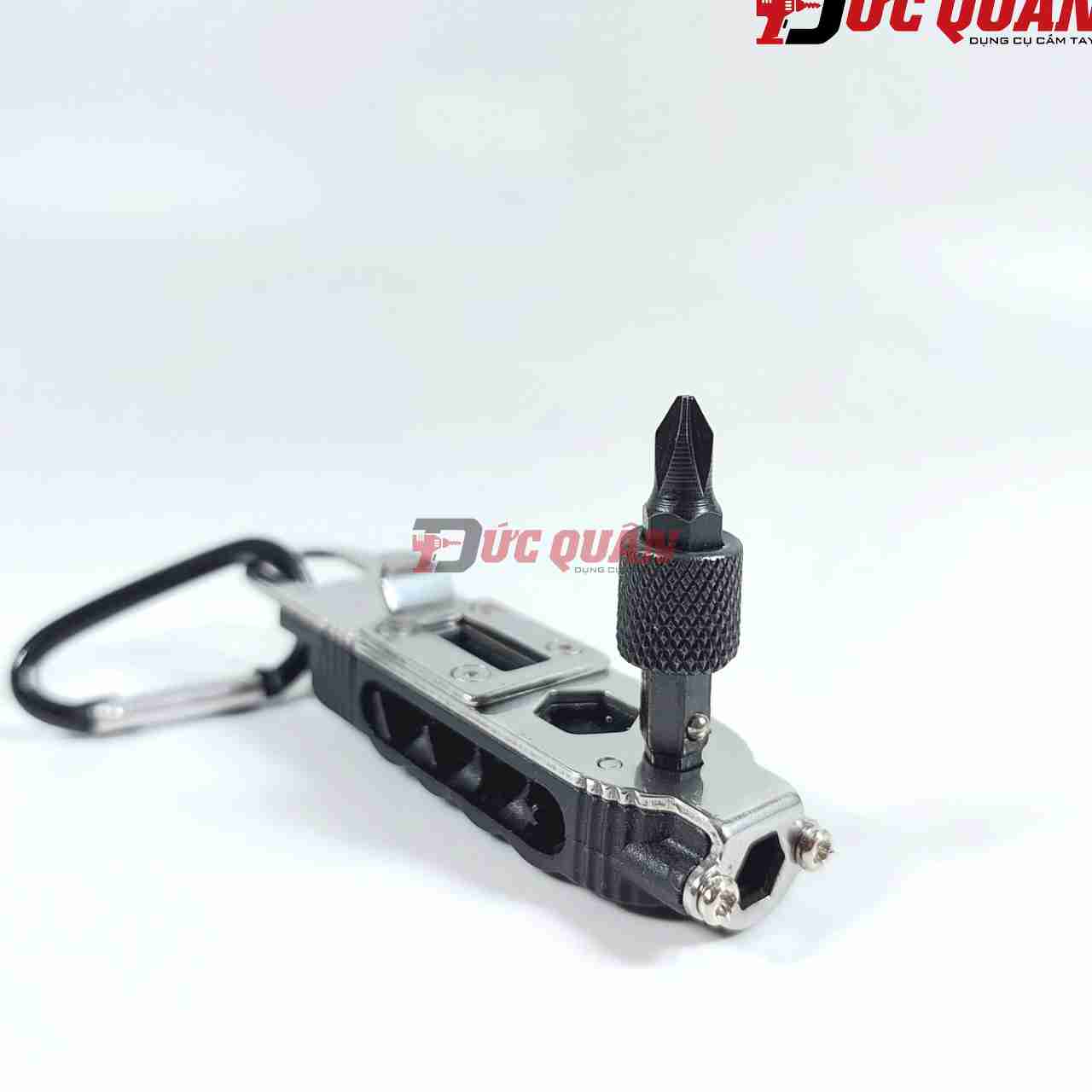 Móc chìa khóa dụng cụ đa năng, có đèn led, kết hợp cùng nhiều đầu vít MODEL 9095