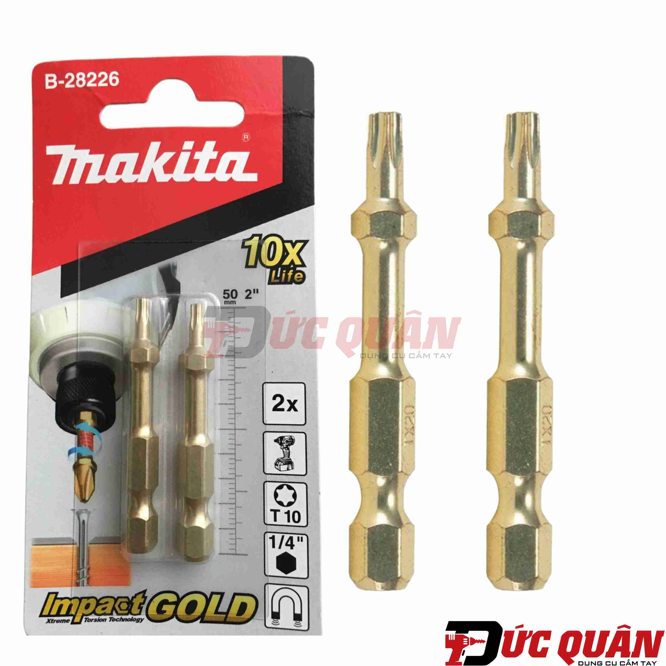 Bộ 2 mũi vít hoa thị Torsion Impact Gold Makita (không có lỗ)
