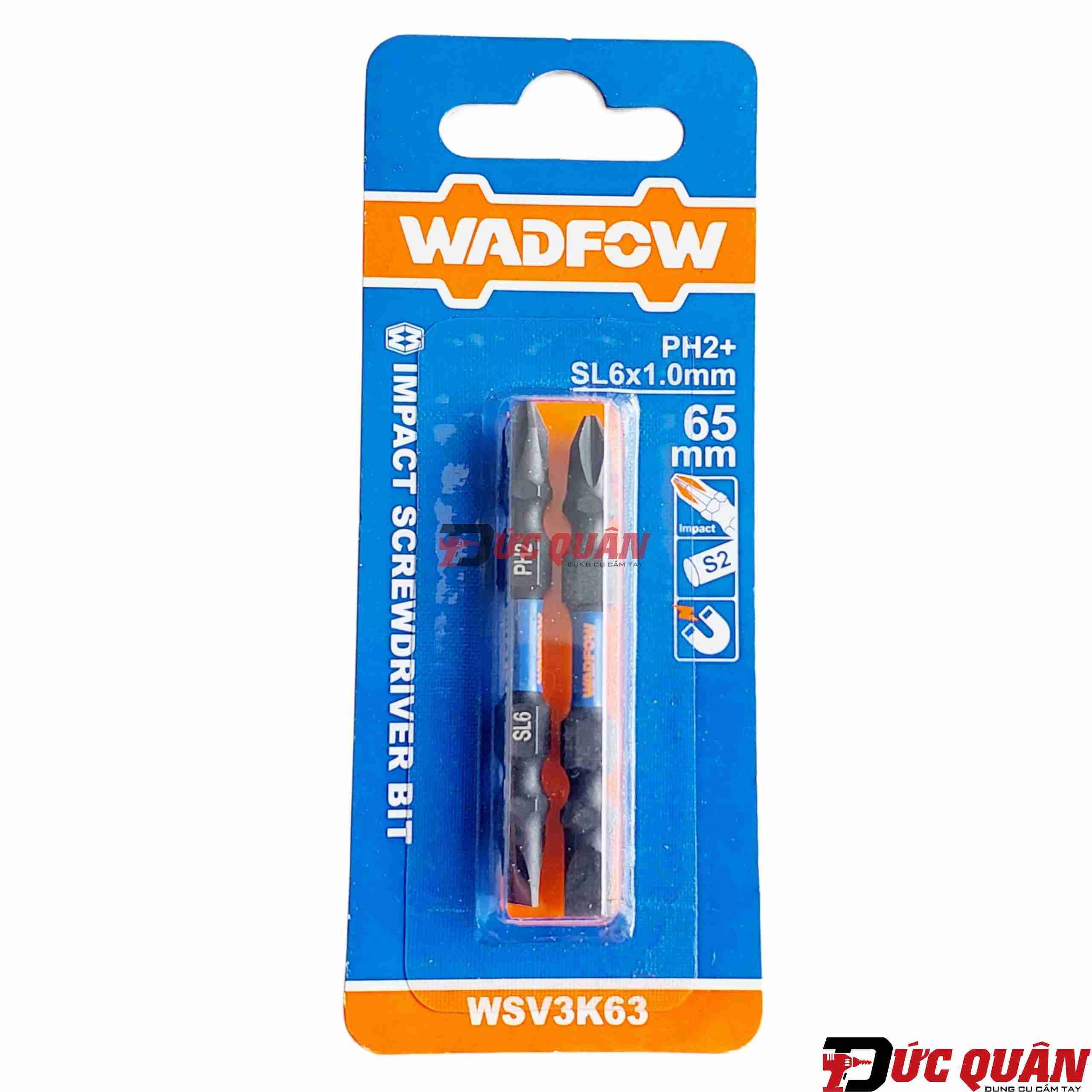 Bộ 2 Mũi bắt vít đầu ( Ph2+SL6 dài 65mm ) WADFOW