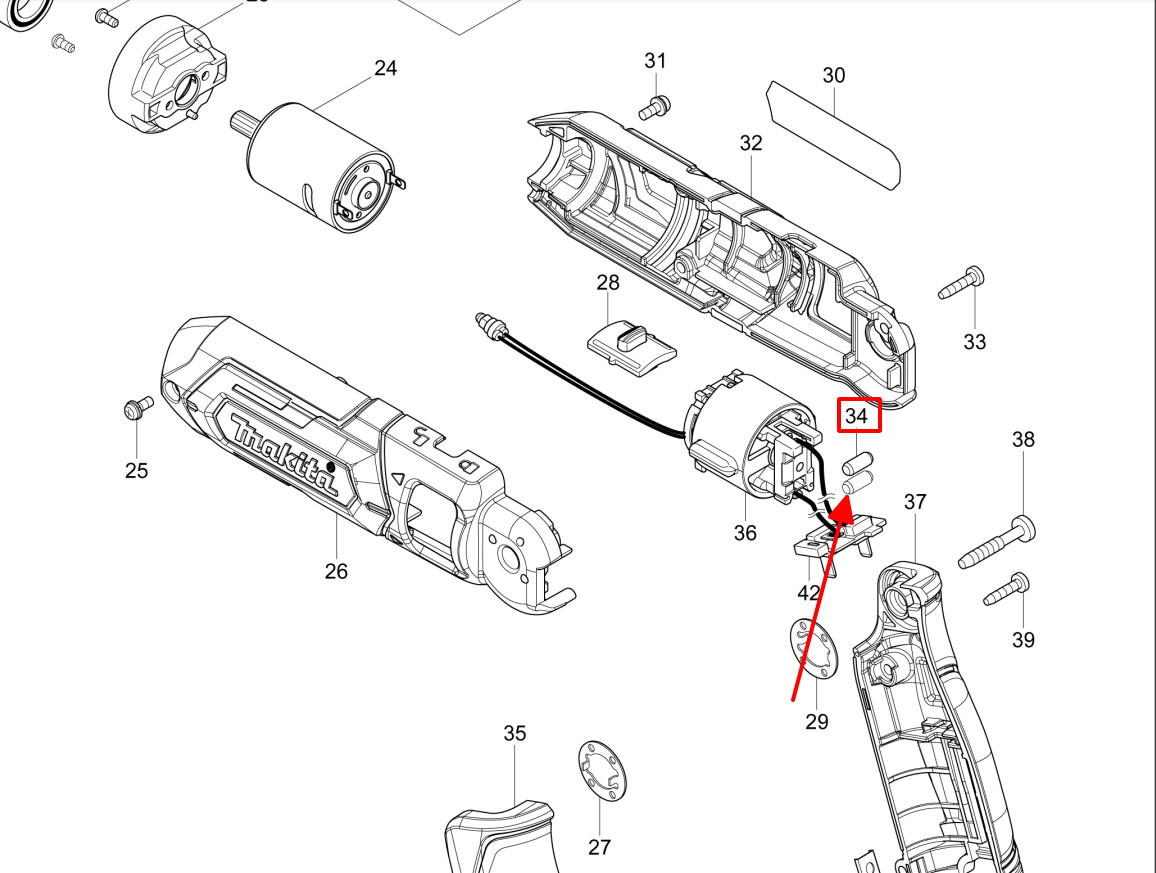 Chốt cao su vít gập TD022 Makita 263027-3