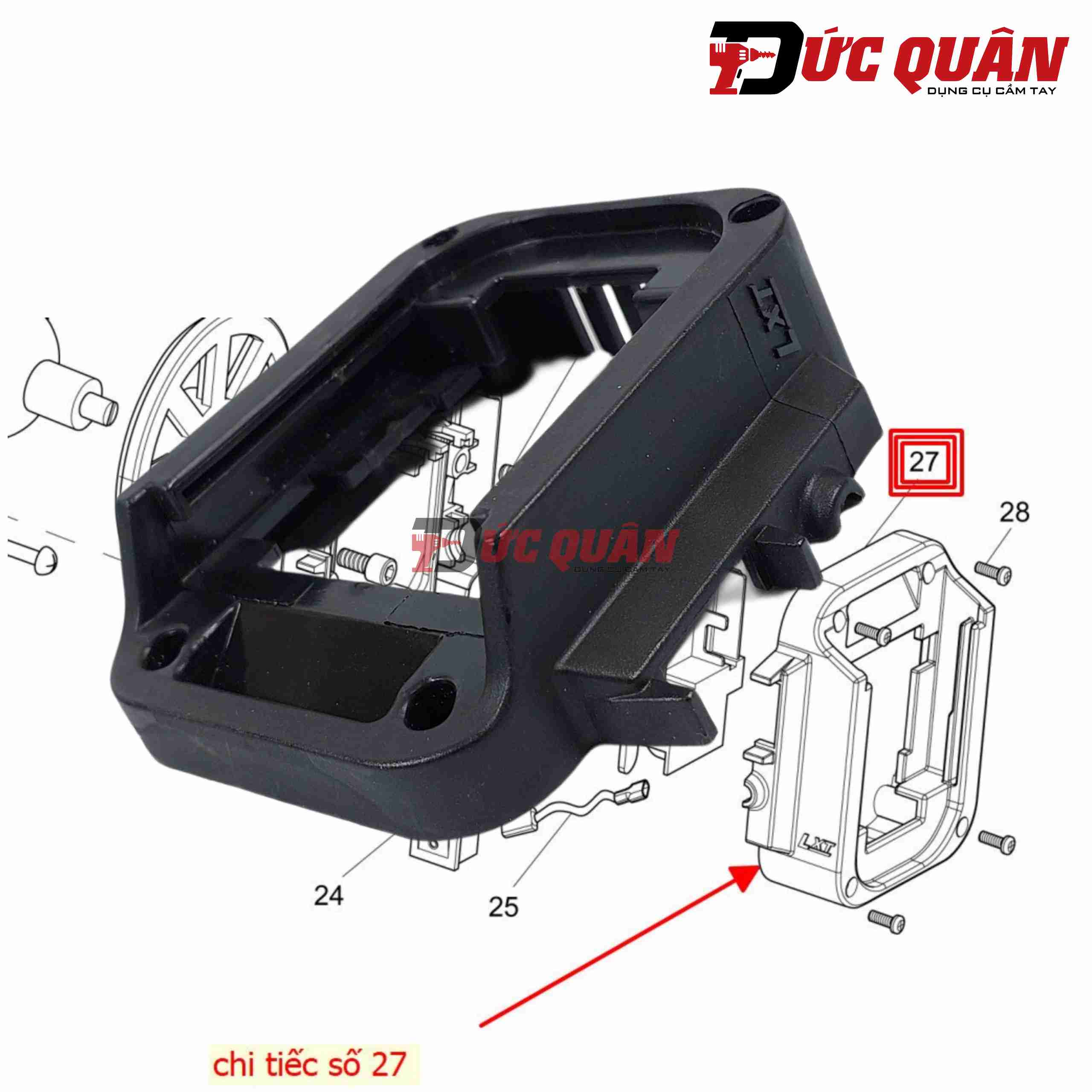 Đế giữ pin sau máy hút chân không DVP180 AS00VP039K
