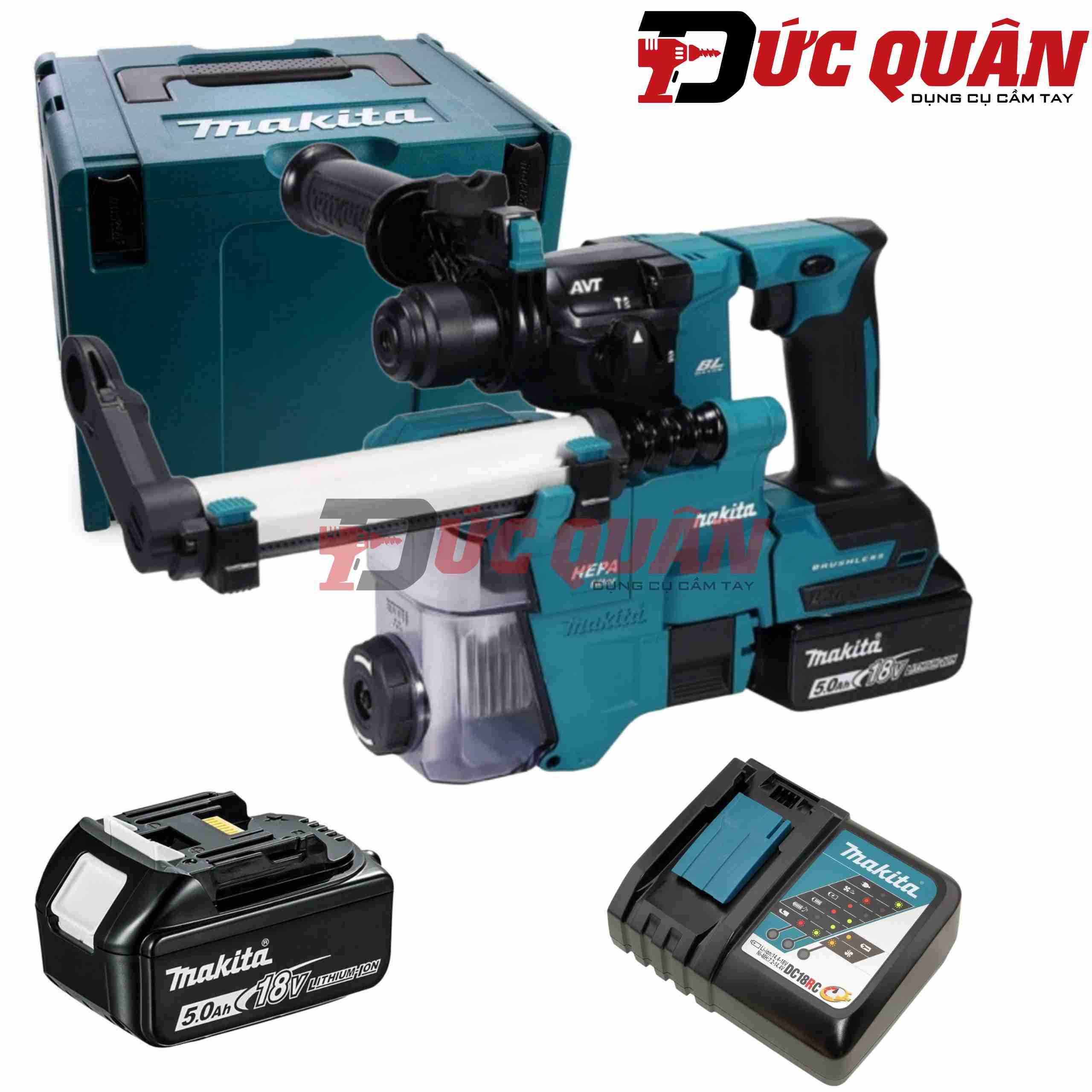 Bộ máy khoan bê tông dùng pin ( 18v ) Makita DHR183RTWJ
