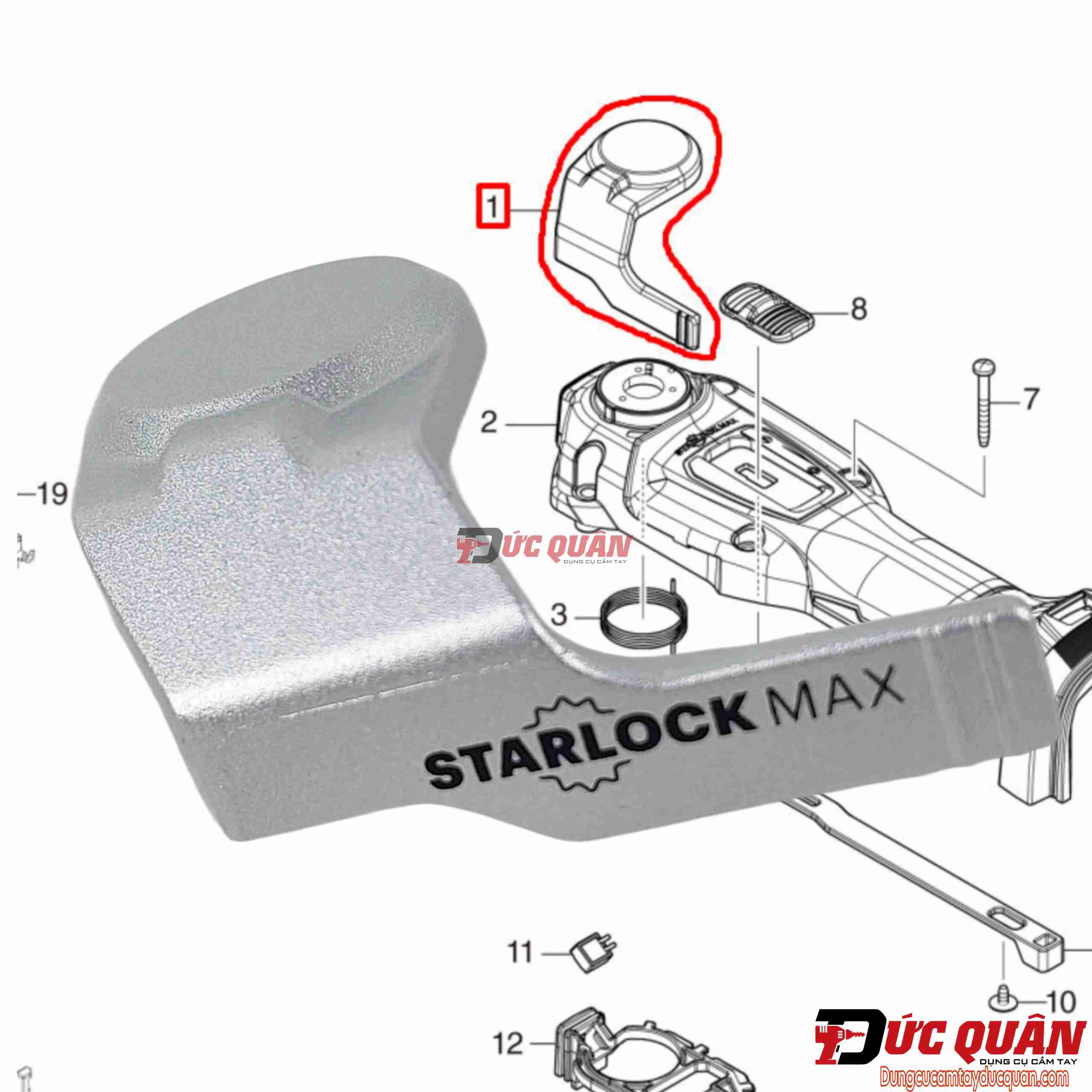 Cần gạt khóa lưỡi cắt cắt đa năng Makita DTM52/ XMT04 140Y95-2
