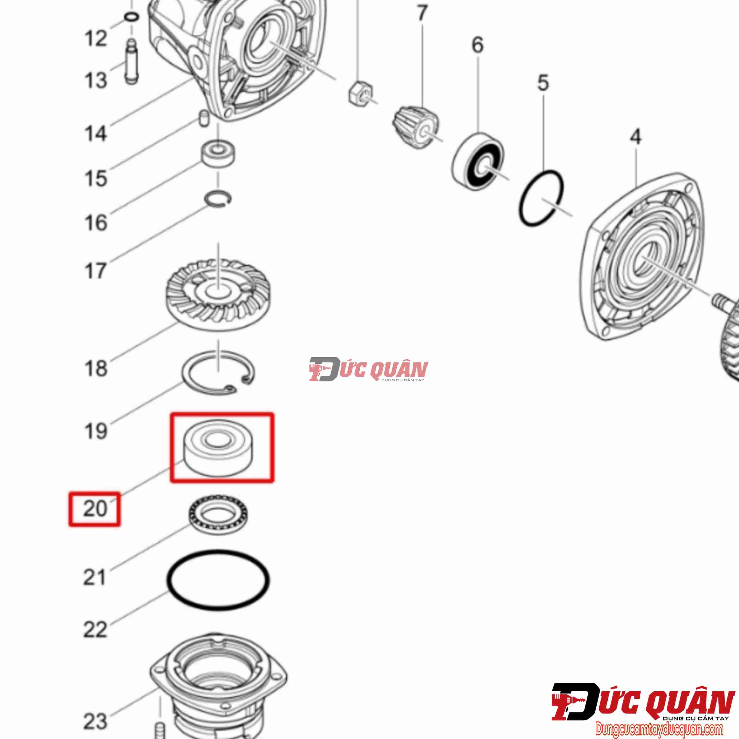 Bạc đạn máy mài Makita DGA404/ DGA408/ 9553B 211129-9