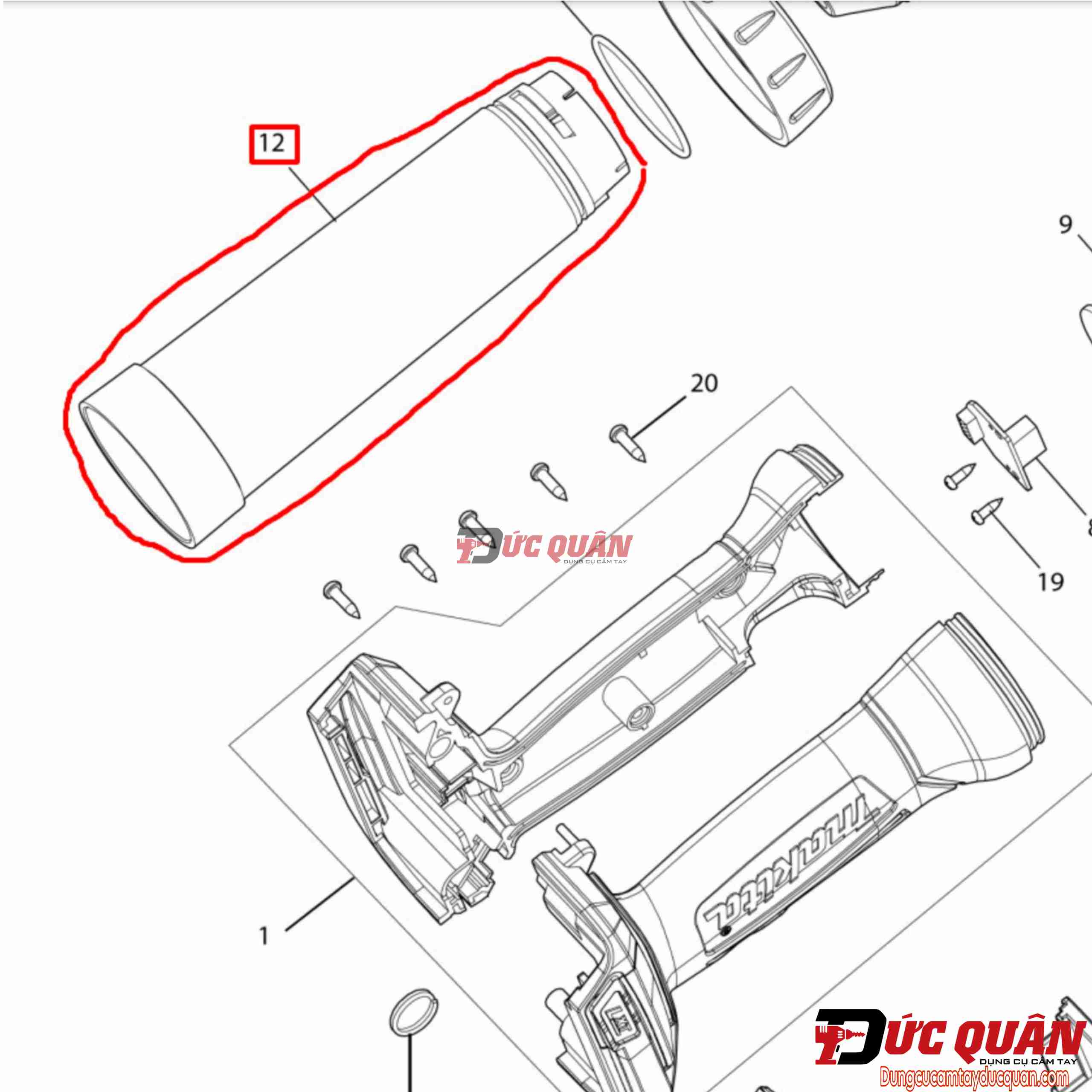 Nấp chụp đèn Led Makita DML807 GM00001466