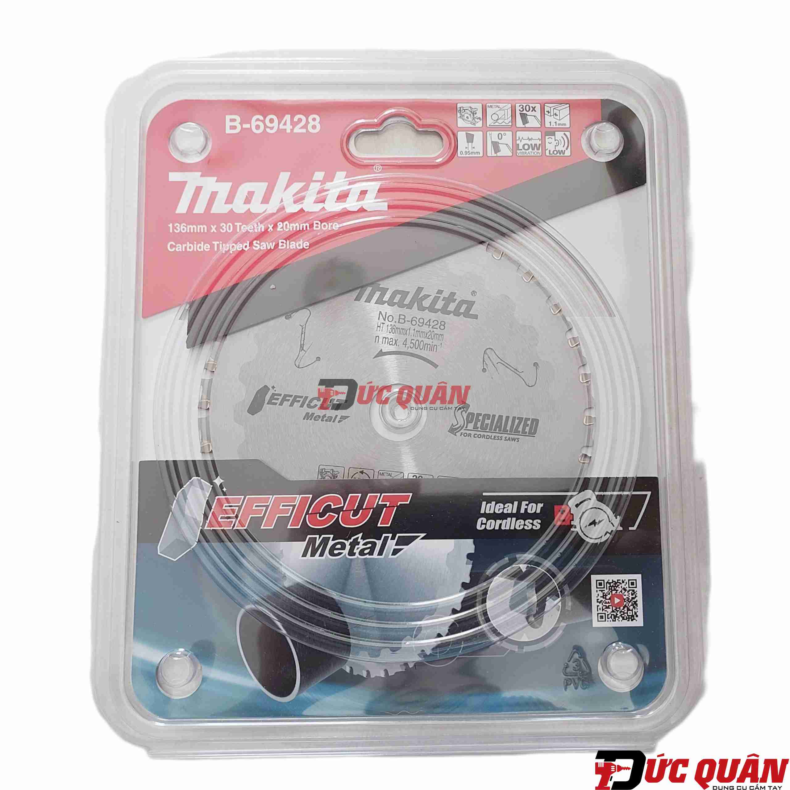 Lưỡi cắt sắt hợp kim Efficut 30 răng 136x1.1x20mm Makita B-69428
