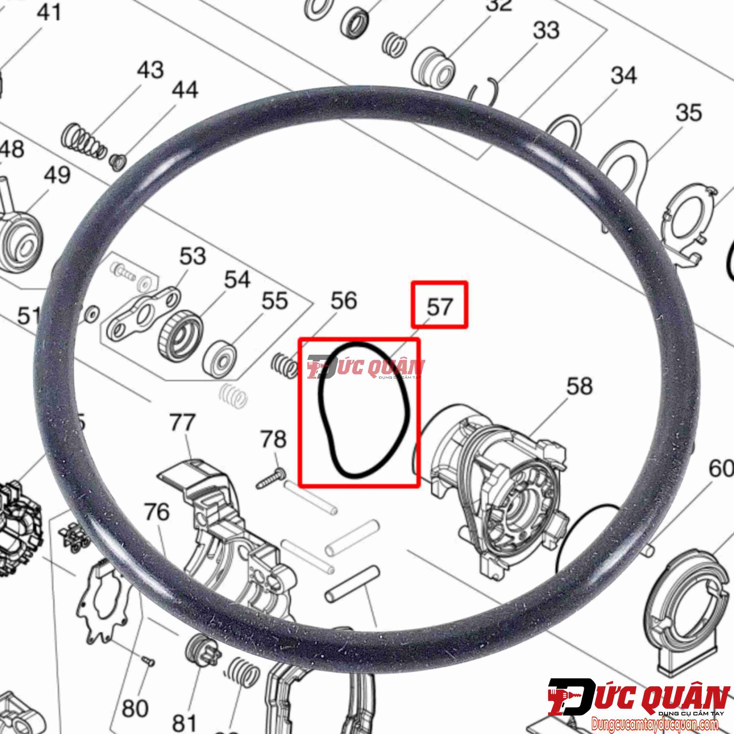 Vòng đệm cao su máy Makita DHR182/ HR182 213833-6