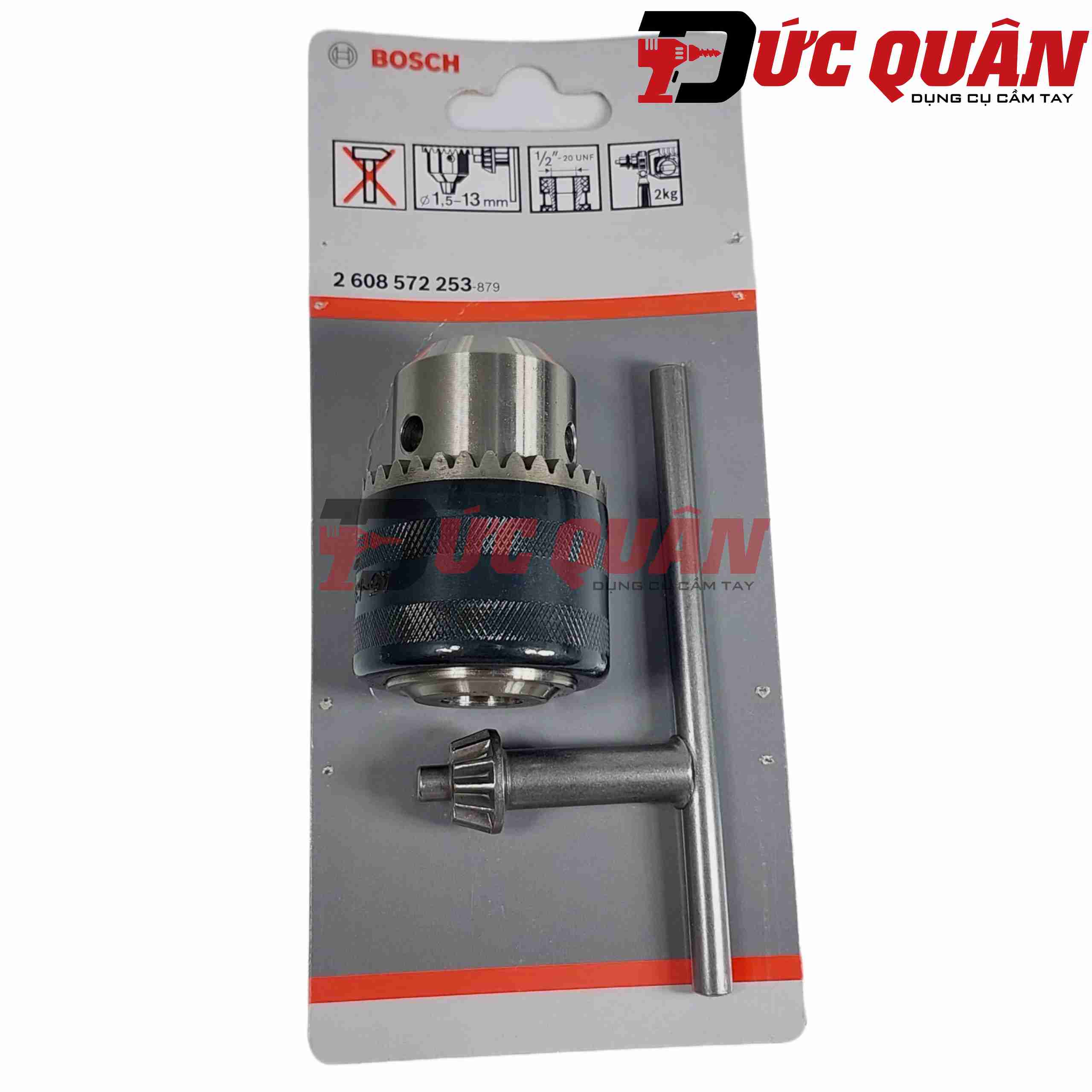 Đầu khoan có khóa 13mm Bosch 2608572253
