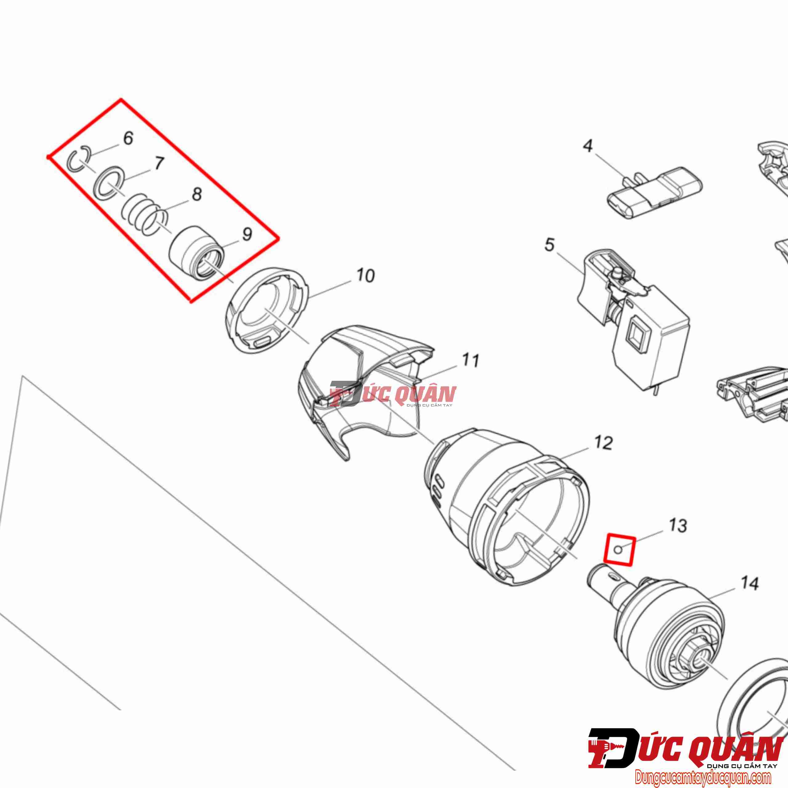 Bộ ngậm đầu vít máy búa dầu Makita DTS141 326542-9