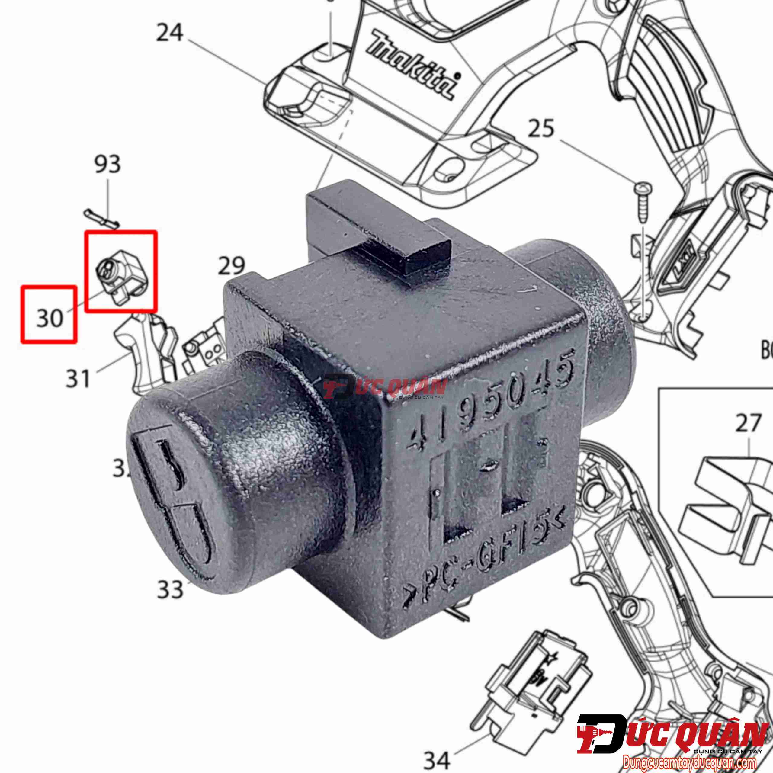 Chốt hãm công tắc máy Makita DPB180/ DPB181 419504-5