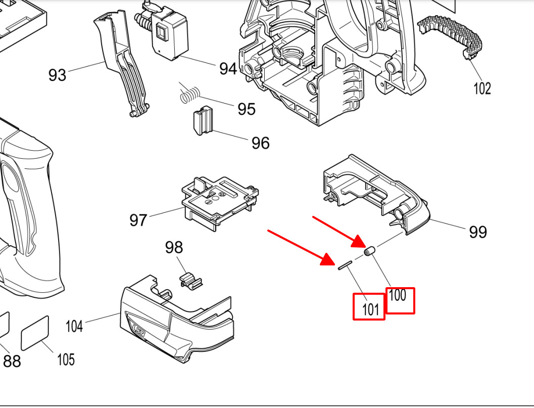 Bộ chốt cố định giảm sóc máy DHR242, DHR244, DTW300, DTW180, DTW181 Makita 268284-8