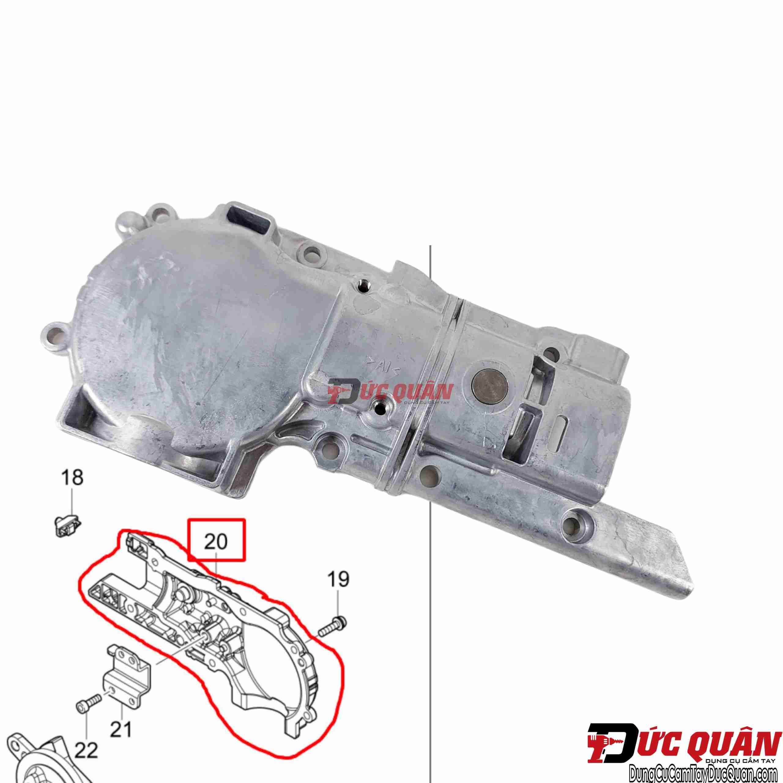 Vỏ nhôm bên ( Phải ) máy Makita DJR188 144809-1
