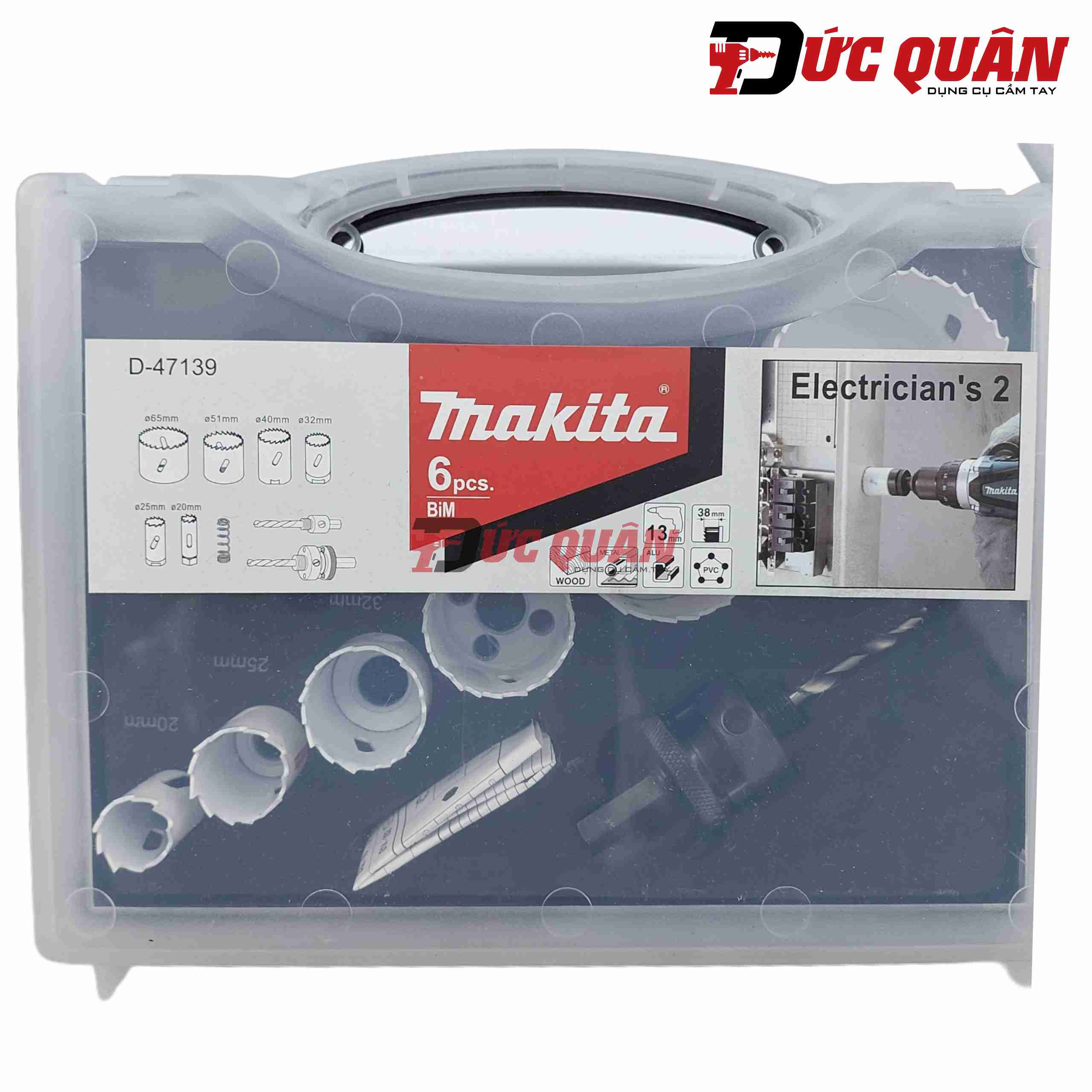 Bộ 6 mũi khoét đa năng Makita D-47139