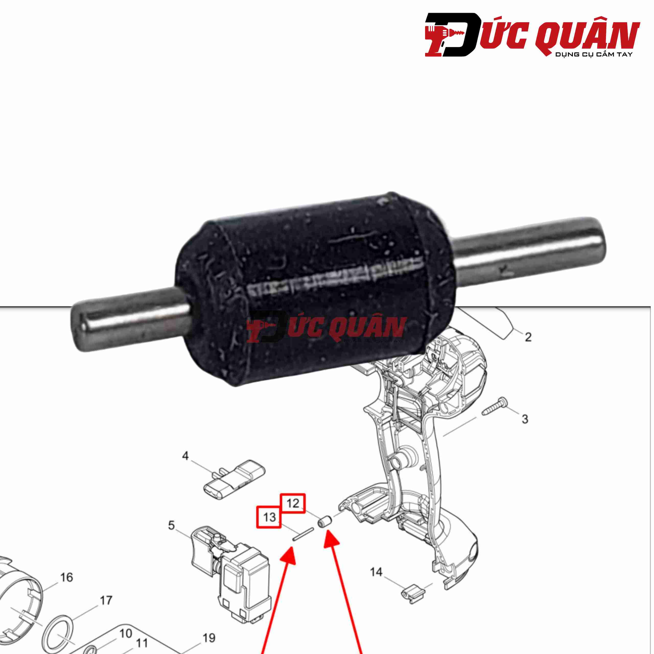 Bộ chốt cố định giảm sóc máy DHR242, DHR244, DTW300, DTW180, DTW181 Makita 268284-8