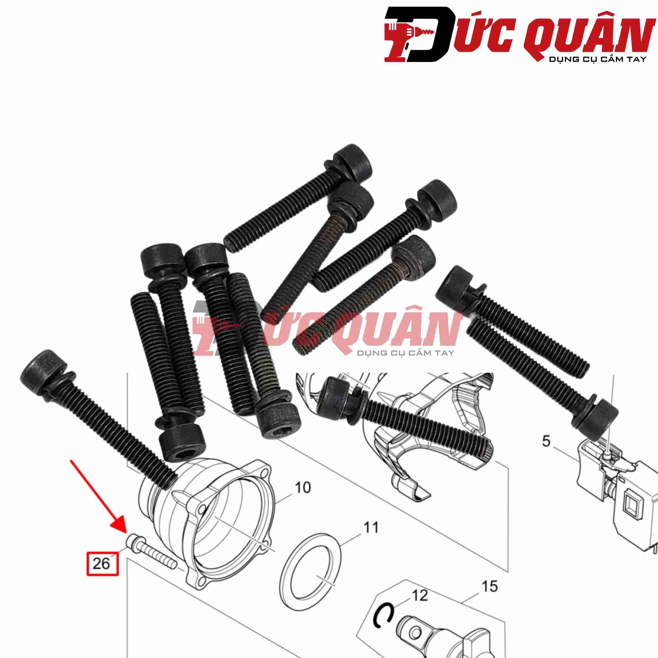 Bu long đầu chụp nhôm (4x25mm) DTW285/ DTW280/ DTW284/ DTW281 Makita 922146-1