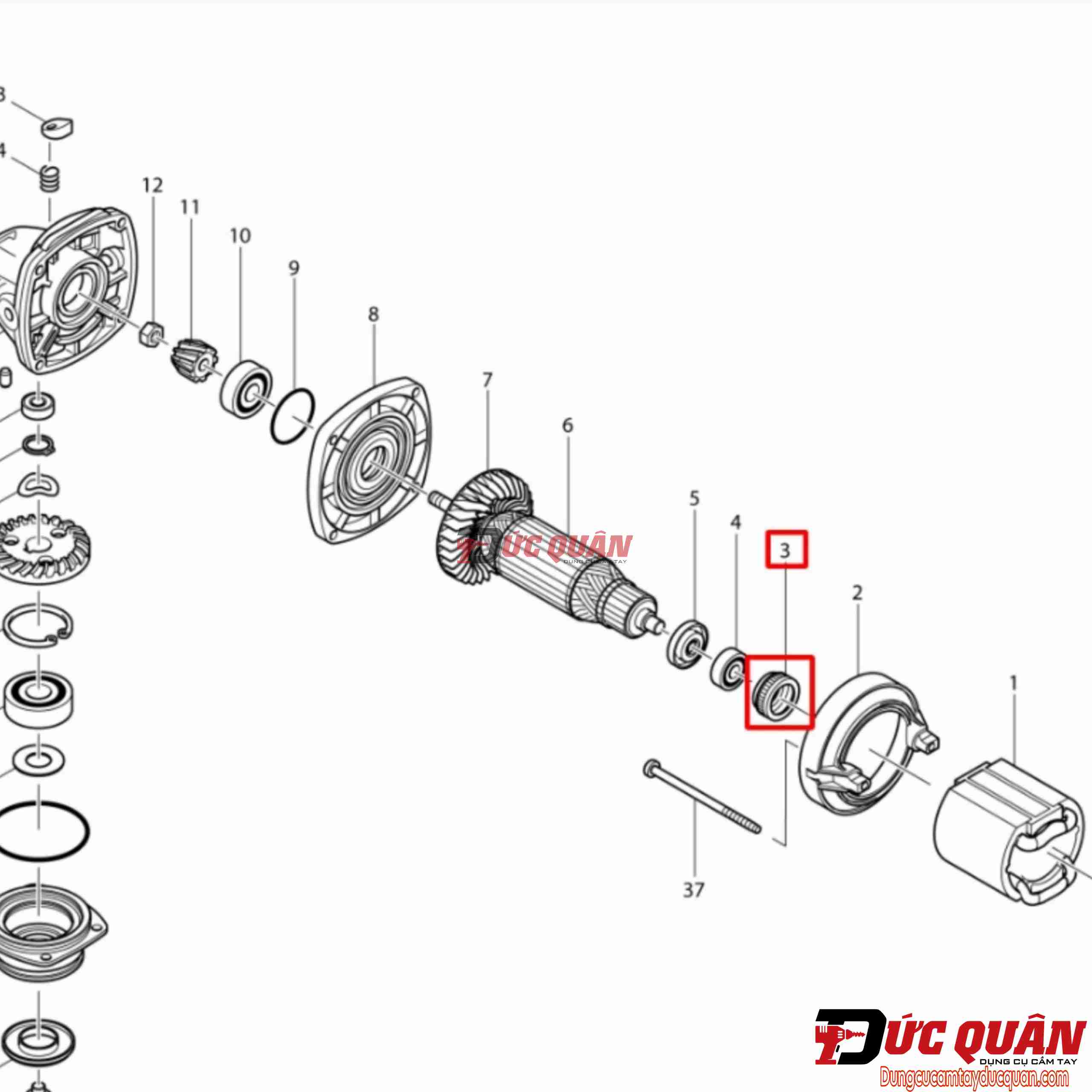 Vòng đệm cao su bảo vệ bạc đạn máy 9553B Makita 421868-5