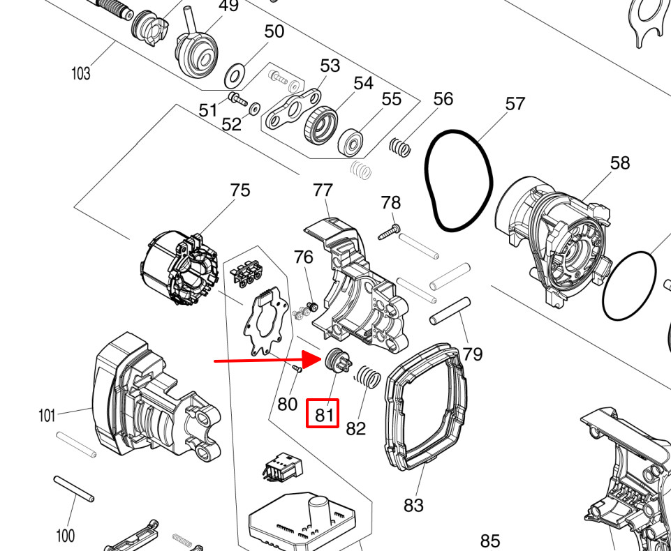 Miếng đẹm lò xo máy DHR182 Makita 458847-0