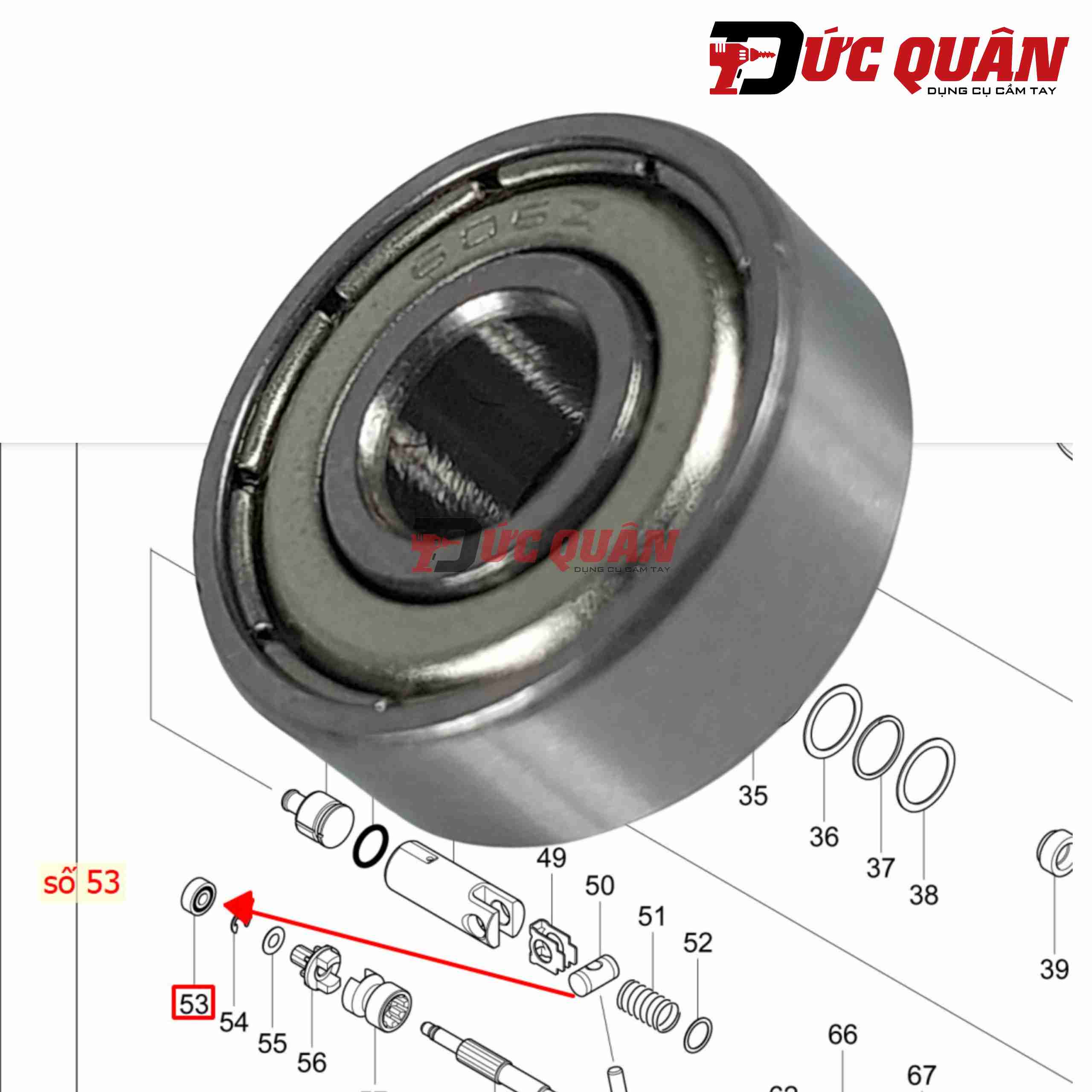 Bạc đạn máy bê tông DHR242/ DHR244/ HR1611/ 606/ HP2050 Makita 211012-0