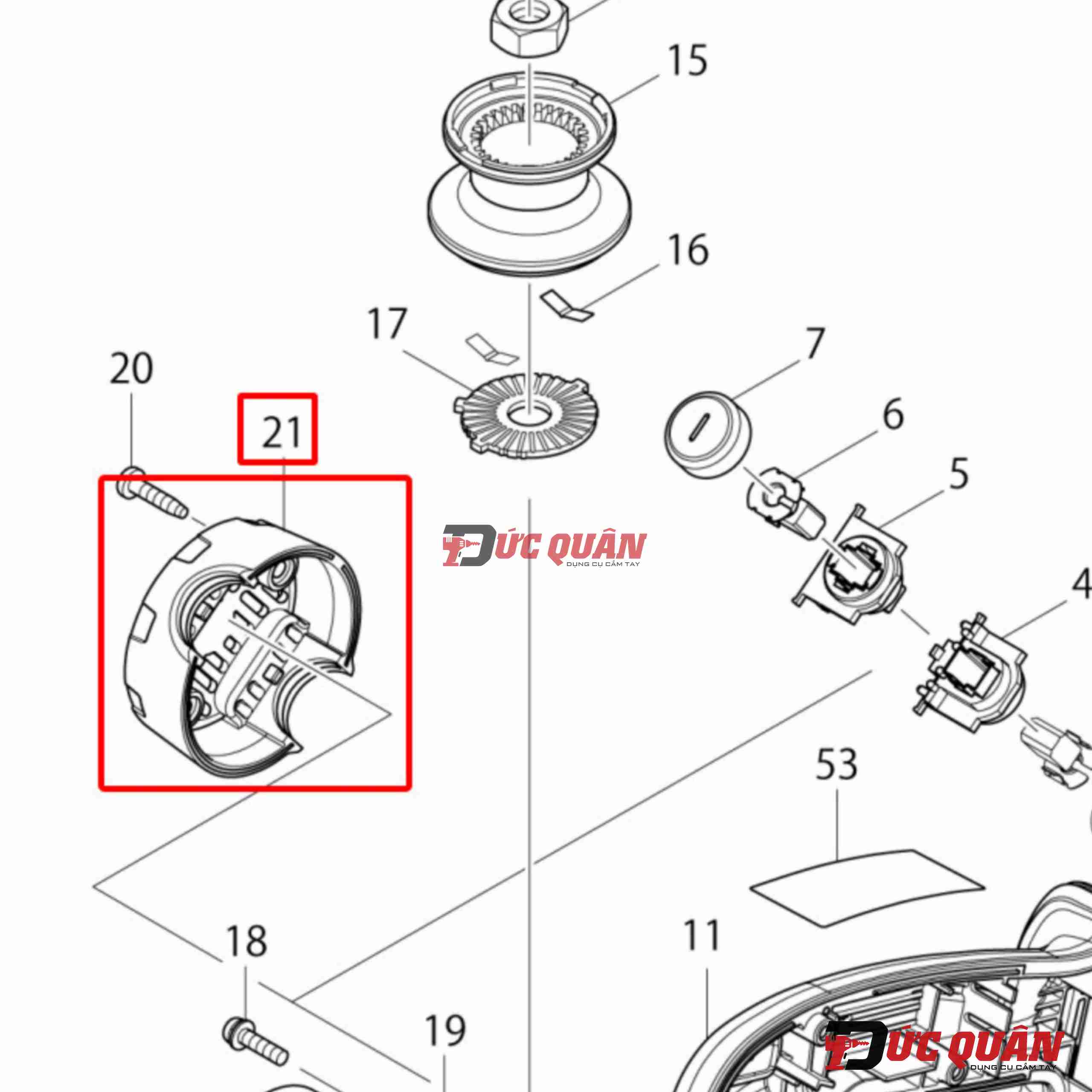 Vỏ đuôi máy Makita DKP180 419281-9