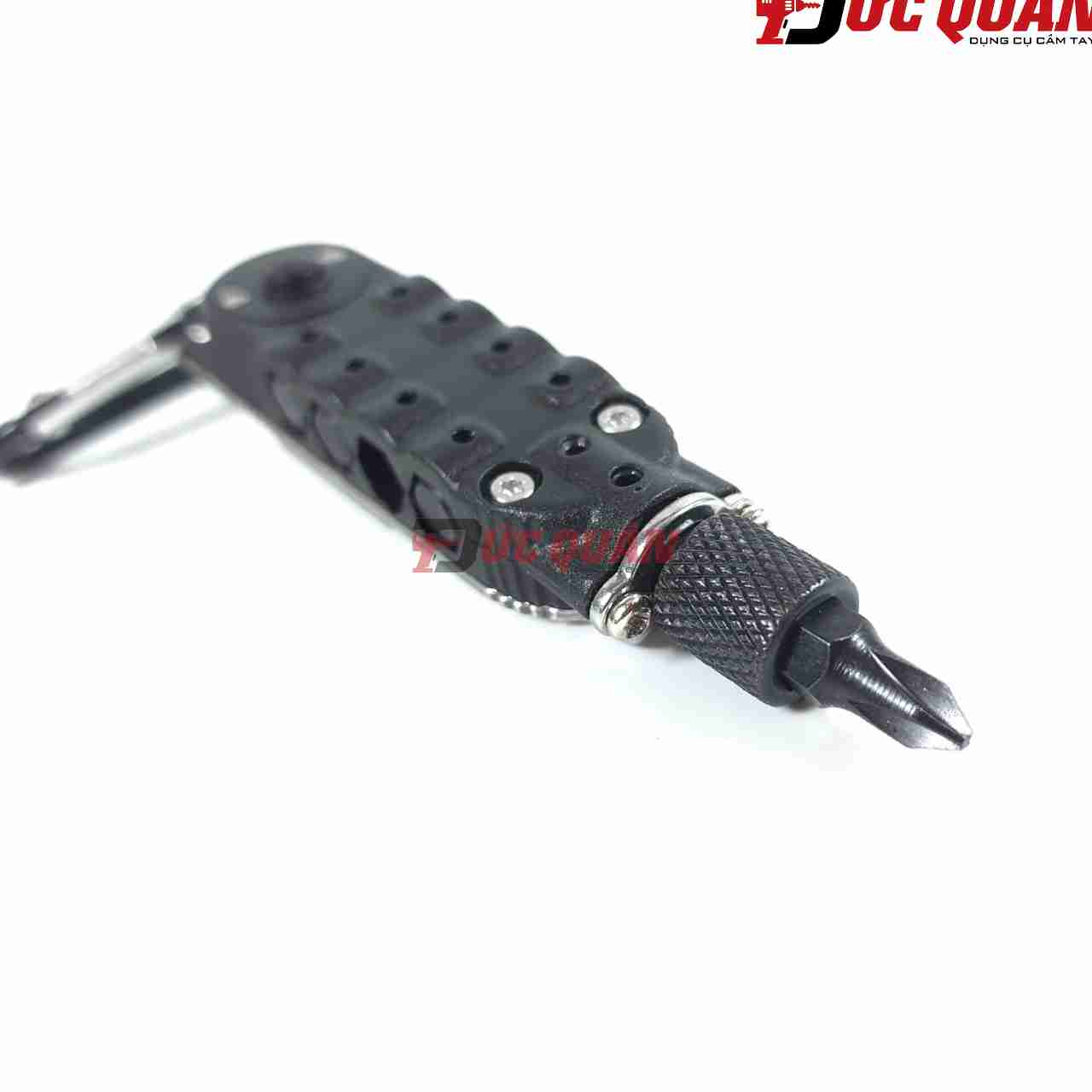 Móc chìa khóa dụng cụ đa năng, có đèn led, kết hợp cùng nhiều đầu vít MODEL 9095
