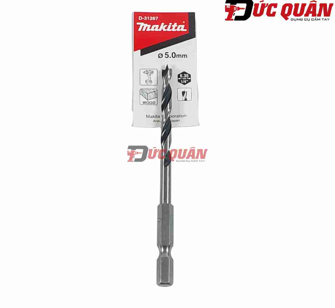 Mũi khoan gỗ đầu đinh nhọn chân lục giác ( dài 6.35mm ) Makita