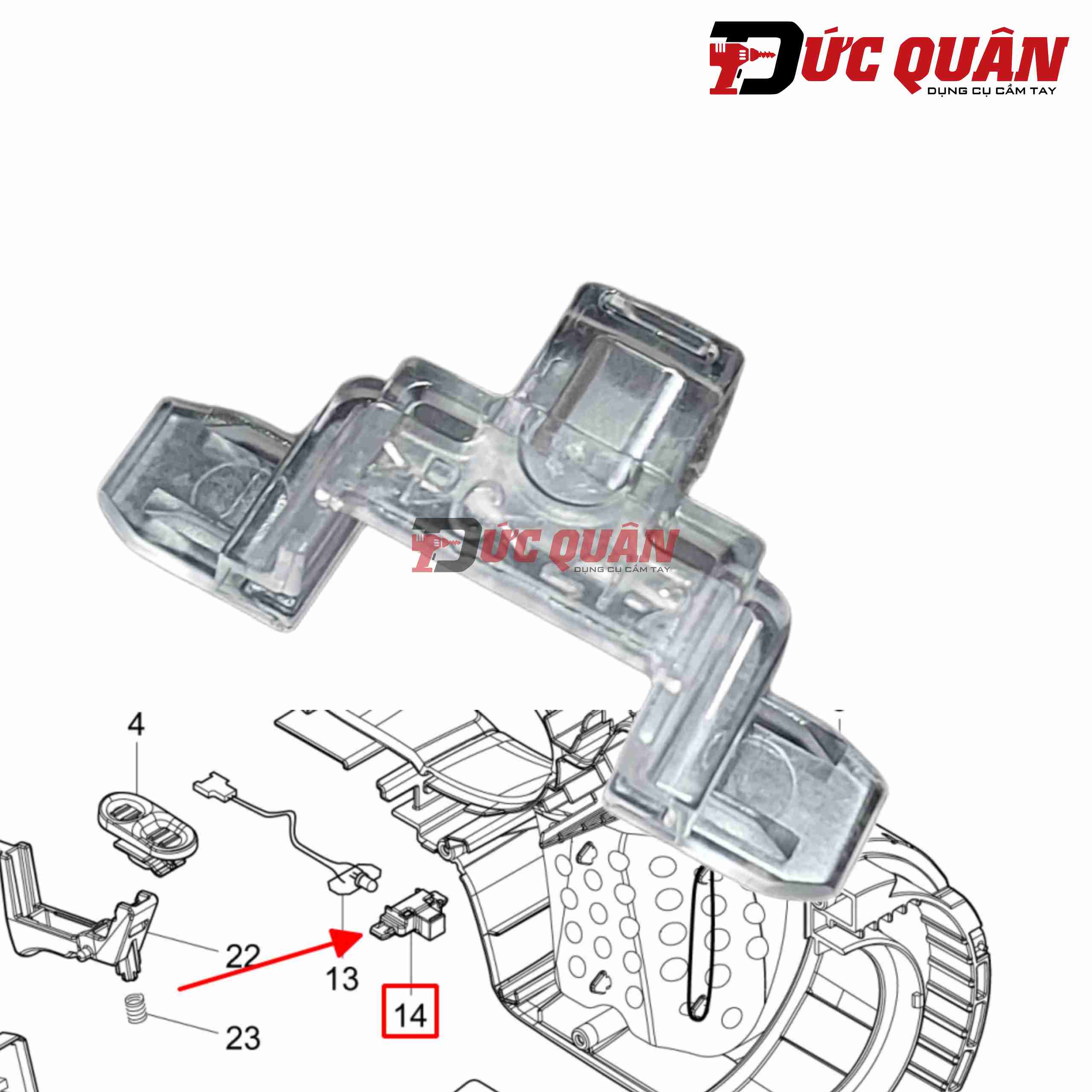 Chụp đèn led máy DCL280/ DCL281 Makita 459478-8