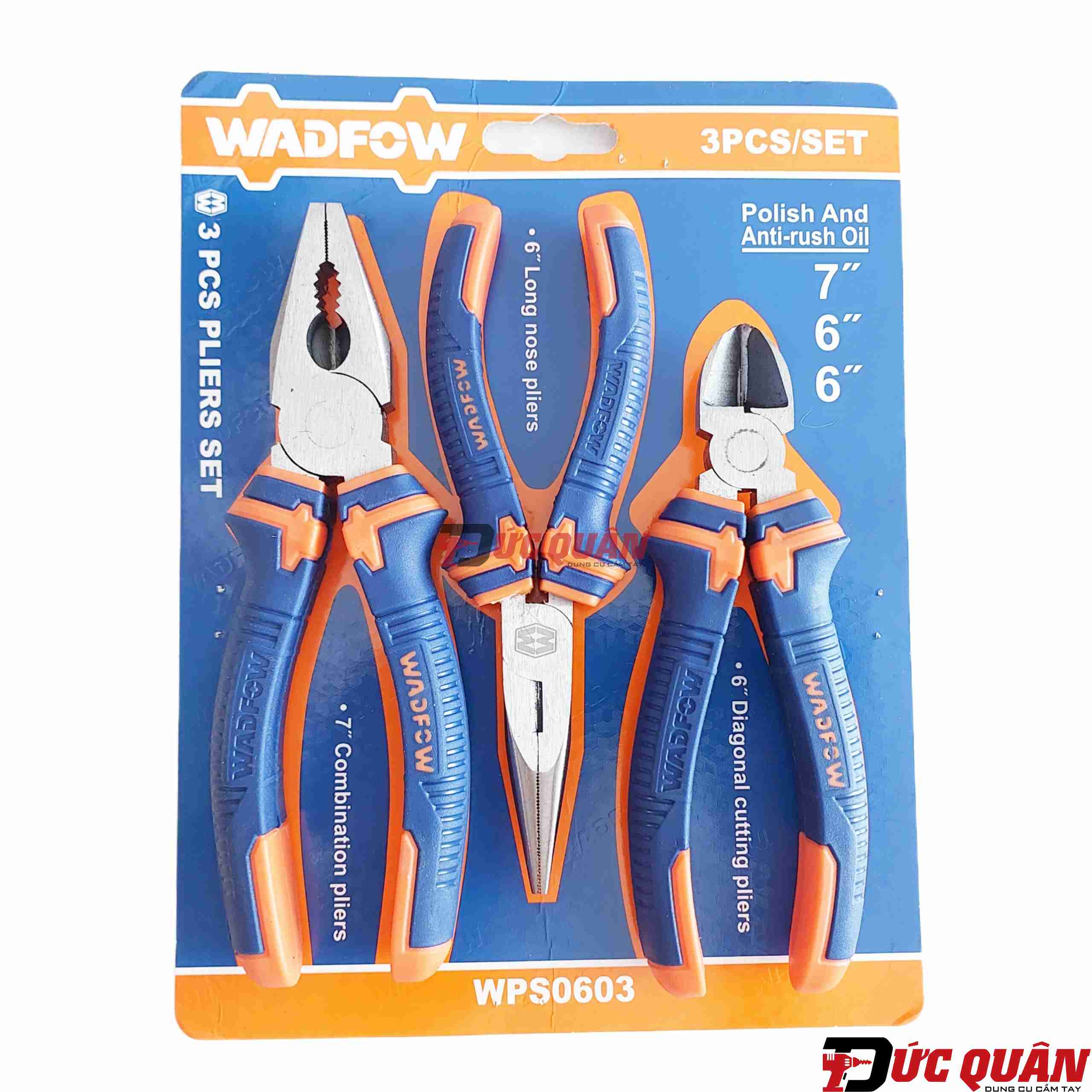 [Giá hủy diệt] Bộ 3 kềm ( kềm điện, kềm cắt, kềm mỏ nhọn ) WADFOW