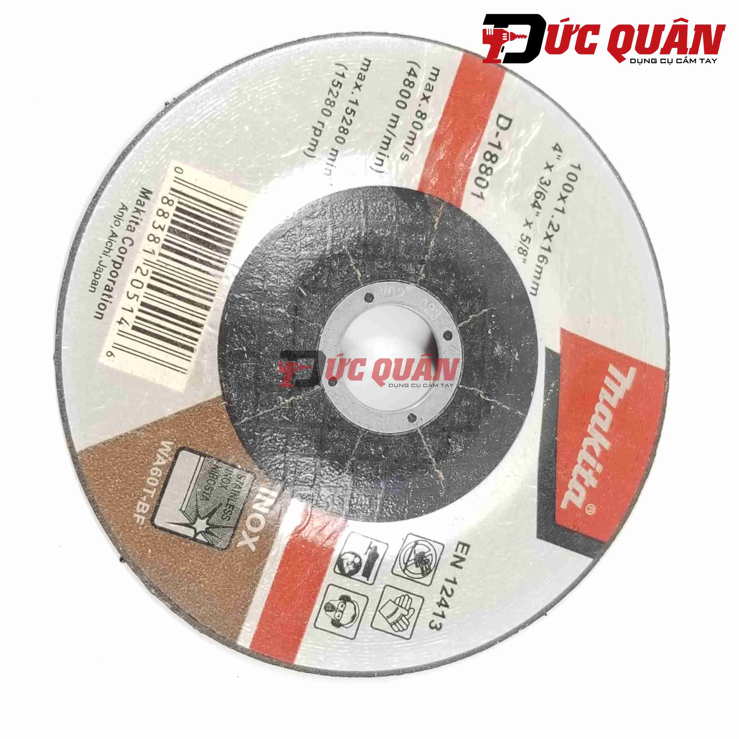Đá cắt inox 100x1x16mm Makita D-18801