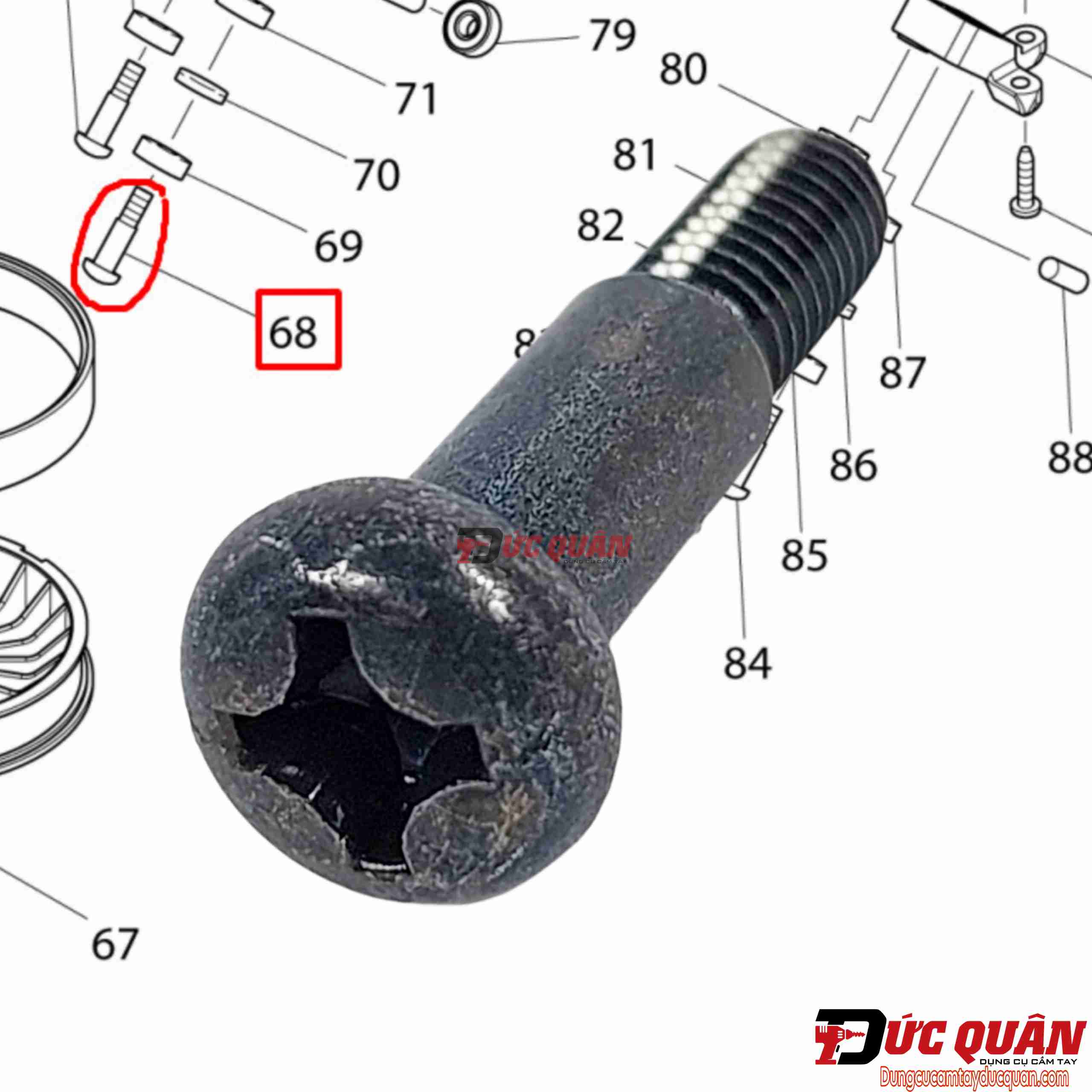 Ốc vít ( M5 ) máy cưa vòng 2107F/ DPB181 251337-0
