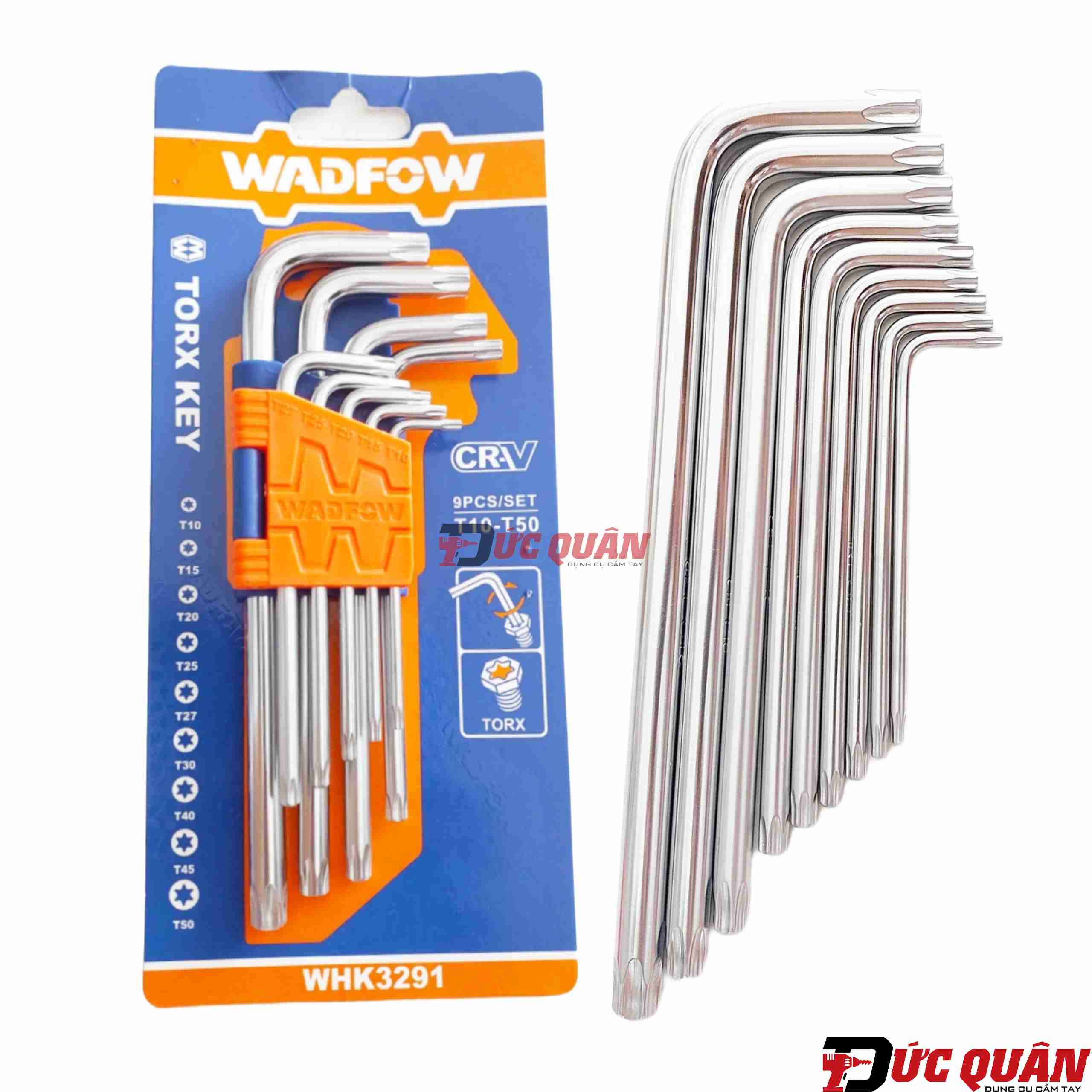 Bộ 9 chìa lục  giác sao ( có lổ và không lổ ) từ T10- T50 WADFOW