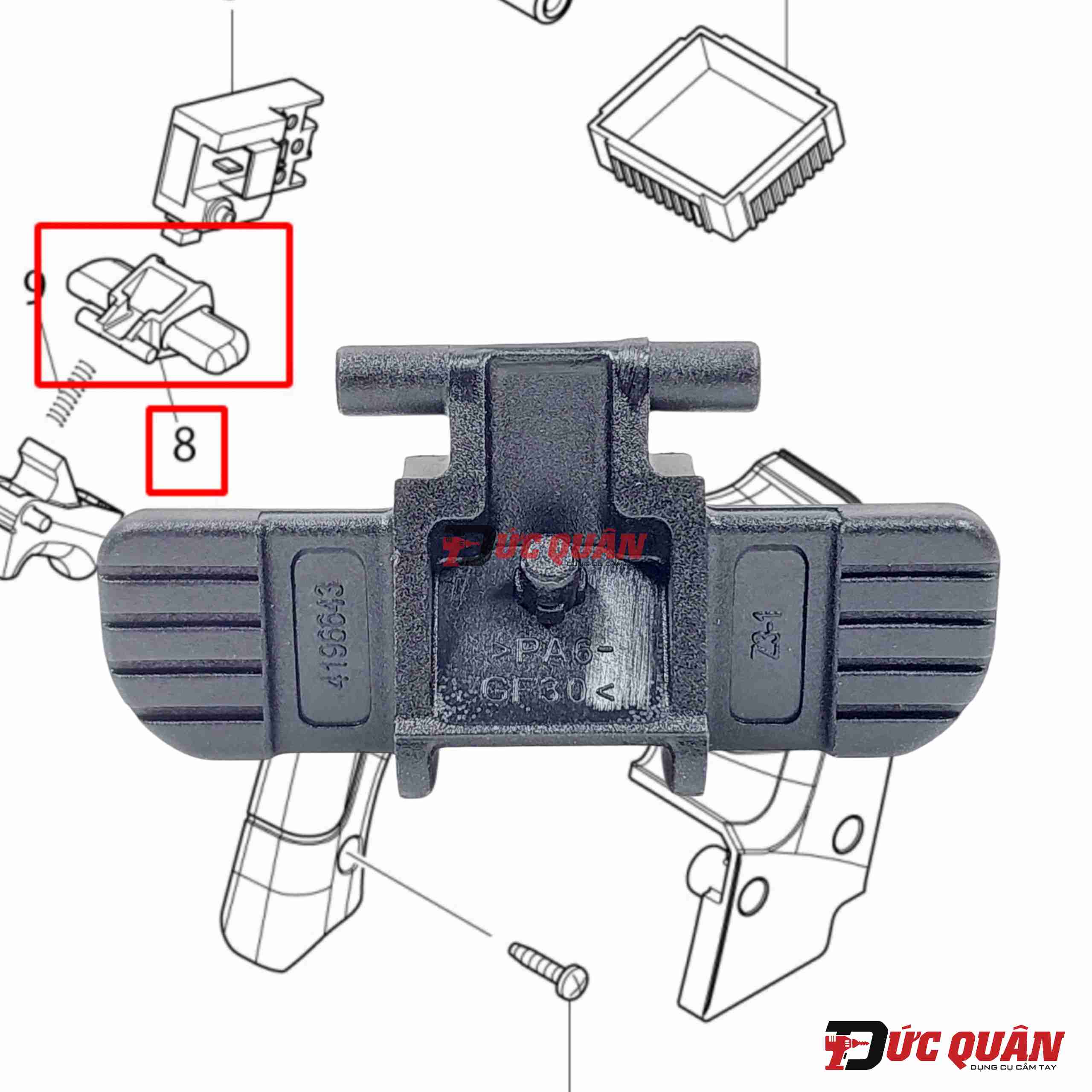 Nút bảo vệ công tắc máy bào Makita DKP180/ BCS550 419664-3