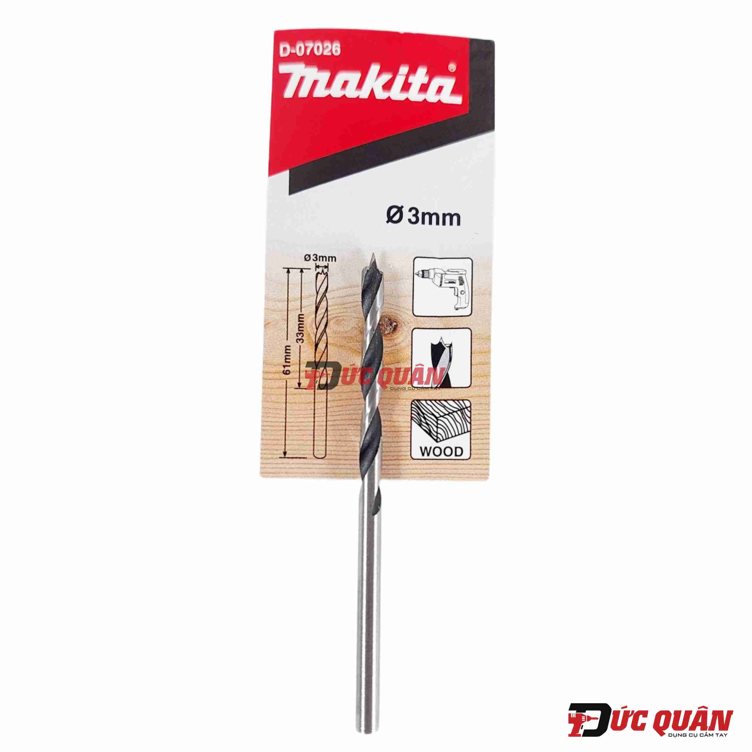 Mũi khoan gỗ chuôi tròn ( 3.0-10mm ) Makita