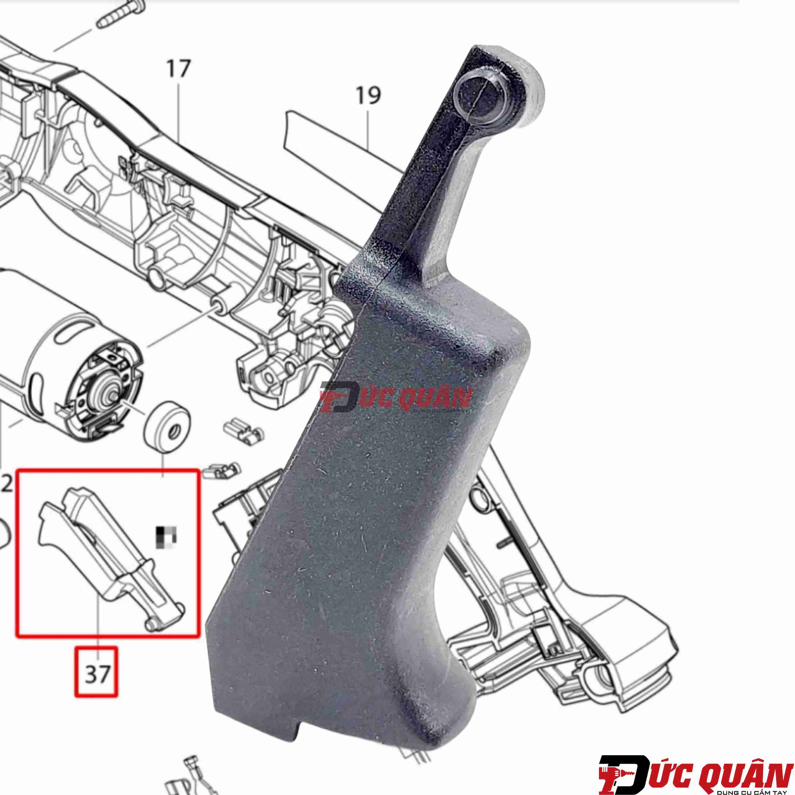 Vỏ bảo vệ công tắc máy cưa kiếm Makita JR105/ DJR183/ JR102