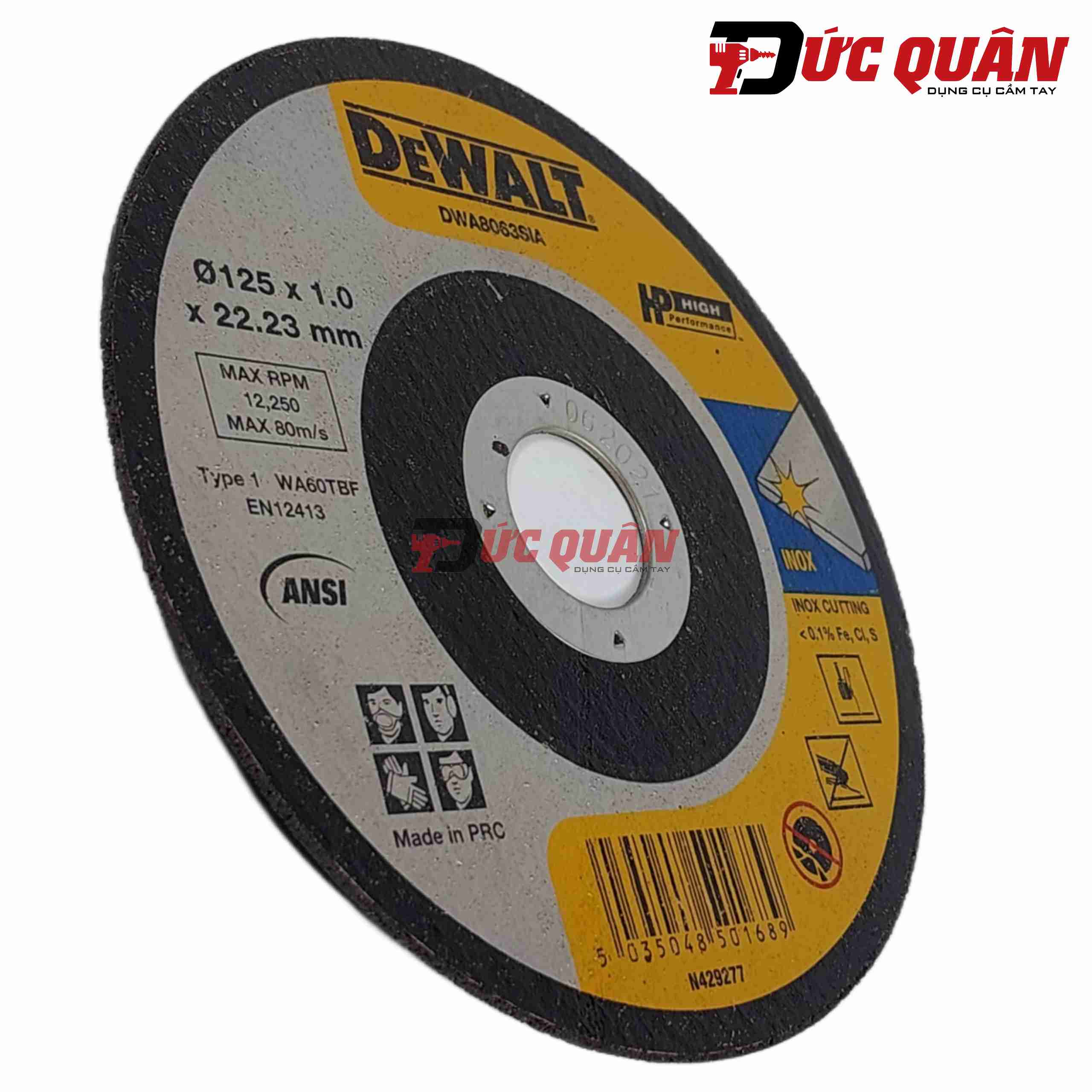 Đá Cắt Inox 125x1.2x22mm Dewalt DWA8063SIA