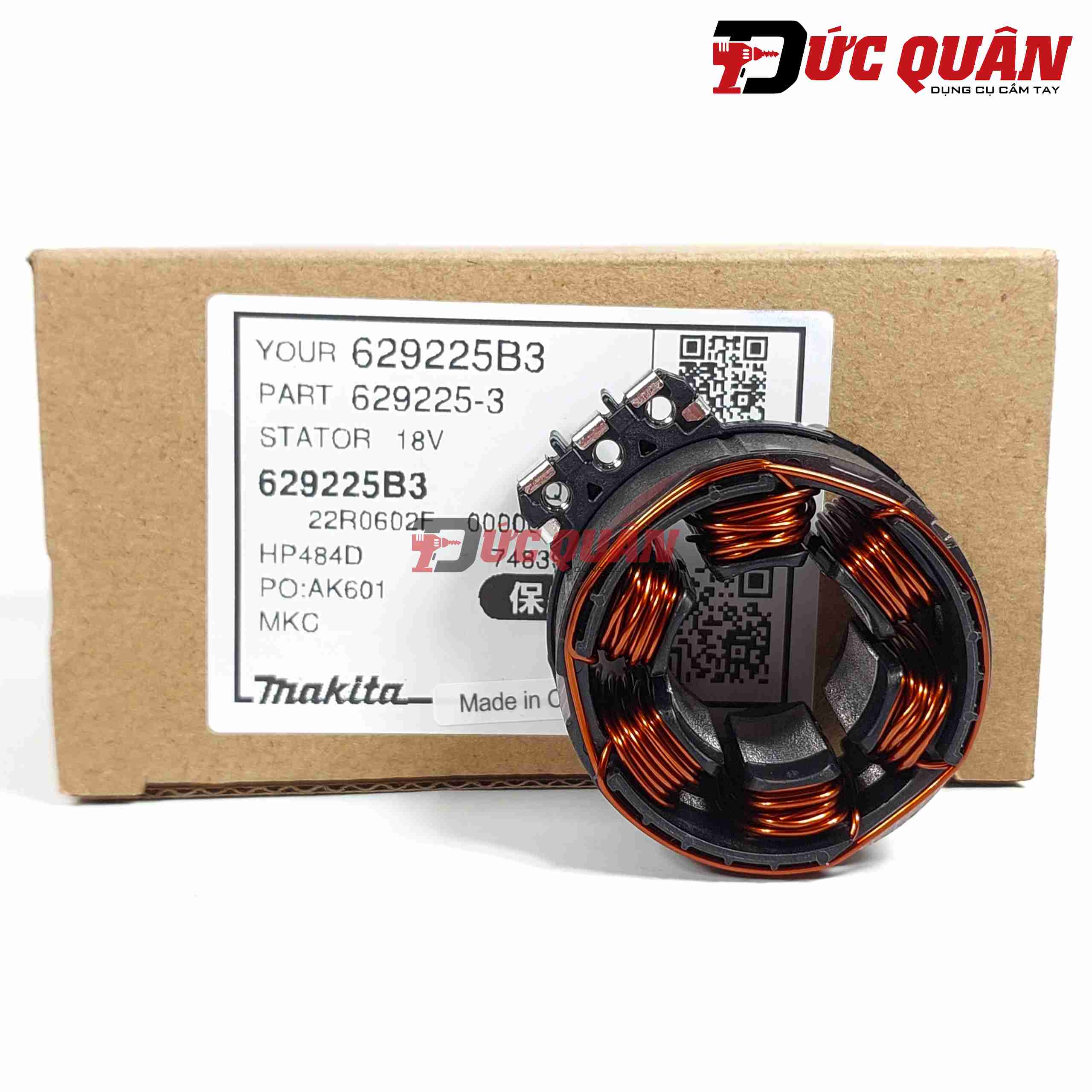 Stator Máy khoan pin, DDF484, DHP484, XPH12, MAKITA, 629225-3