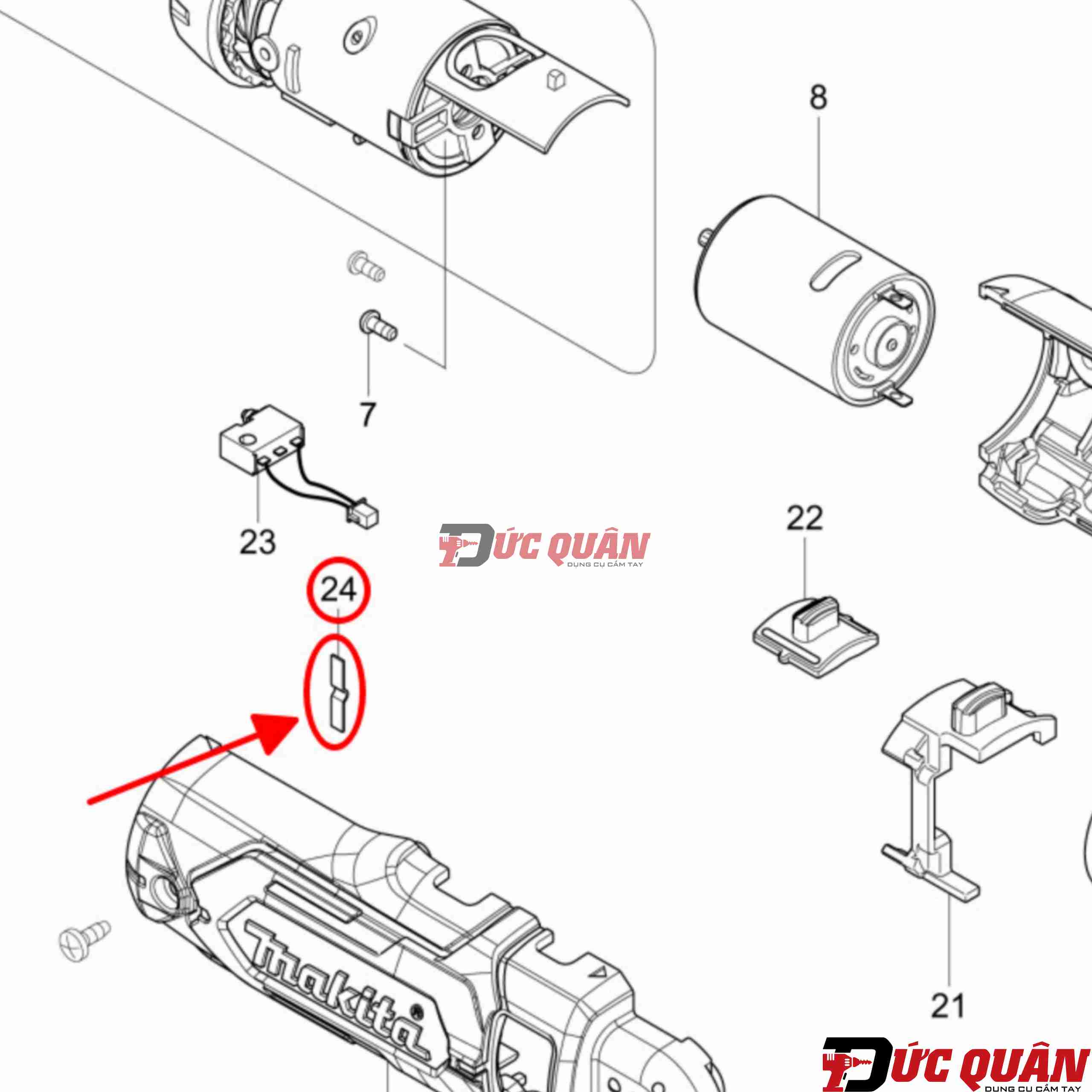 Lò xo lá máy bắn vít Makita DF012
