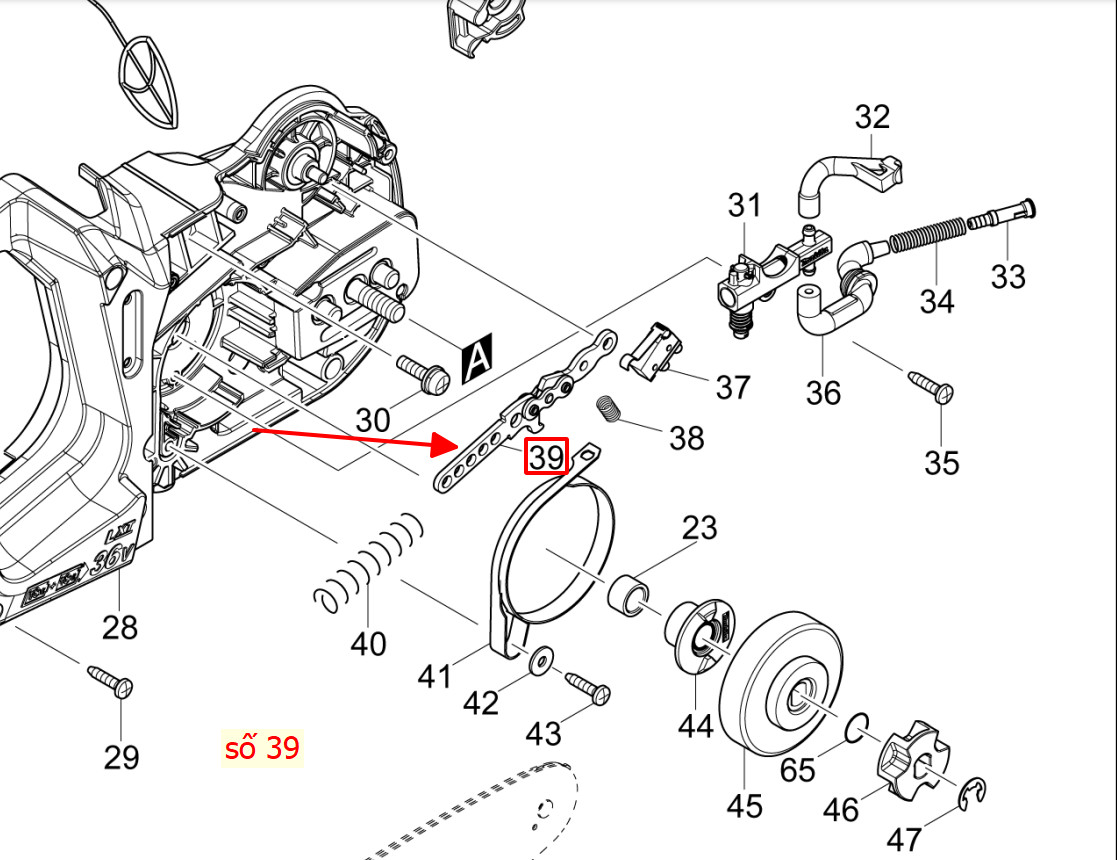 Chốt khóa xích DCU353/ DCS232 Makita 163448-8